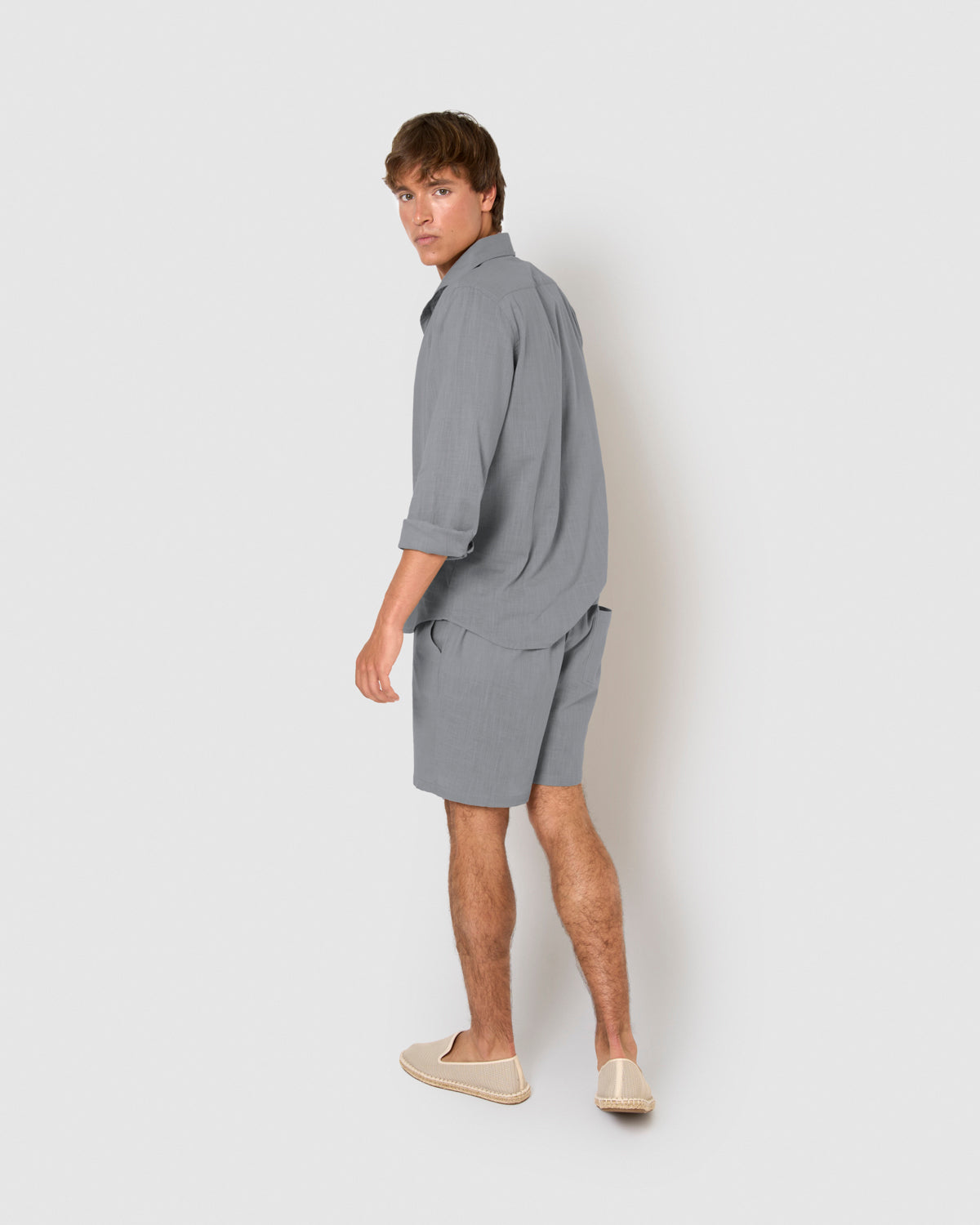 Pantalón corto algodón azul