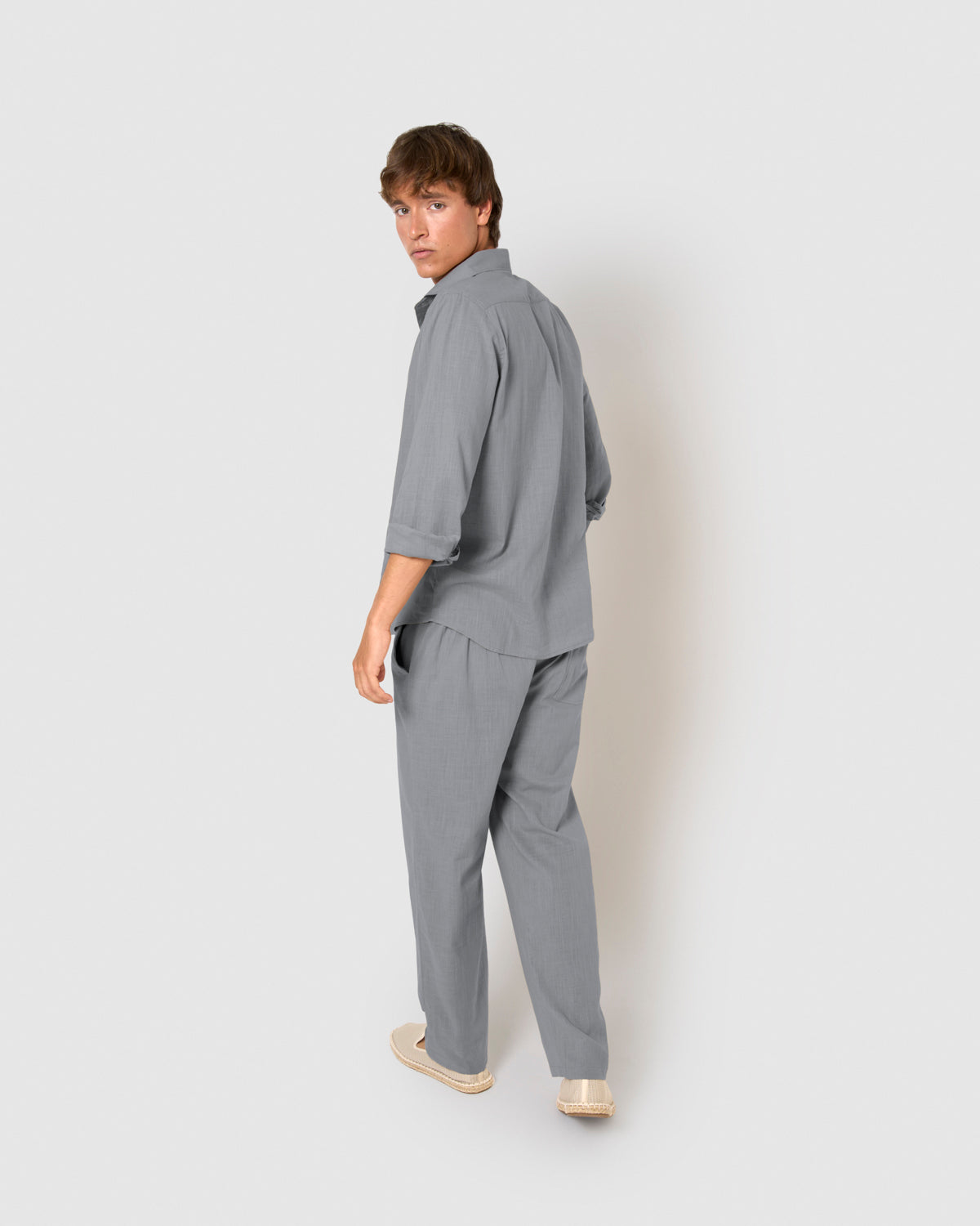 Pantalón largo algodón azul