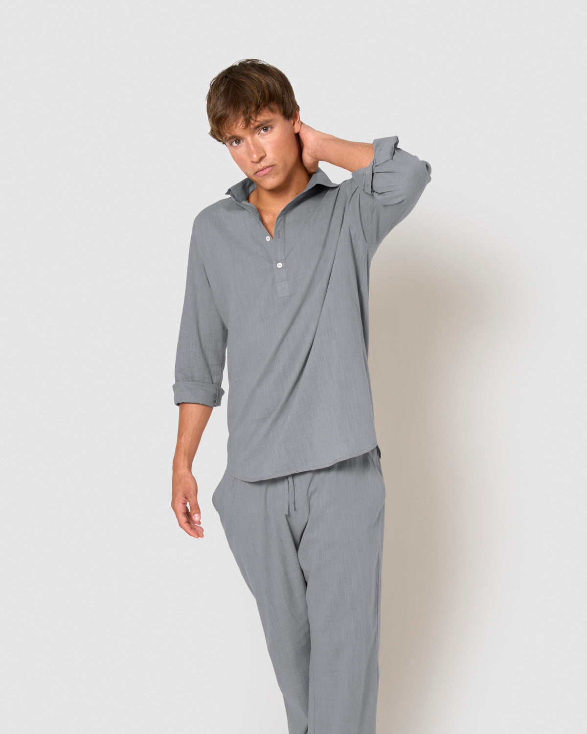 Camisa algodón azul