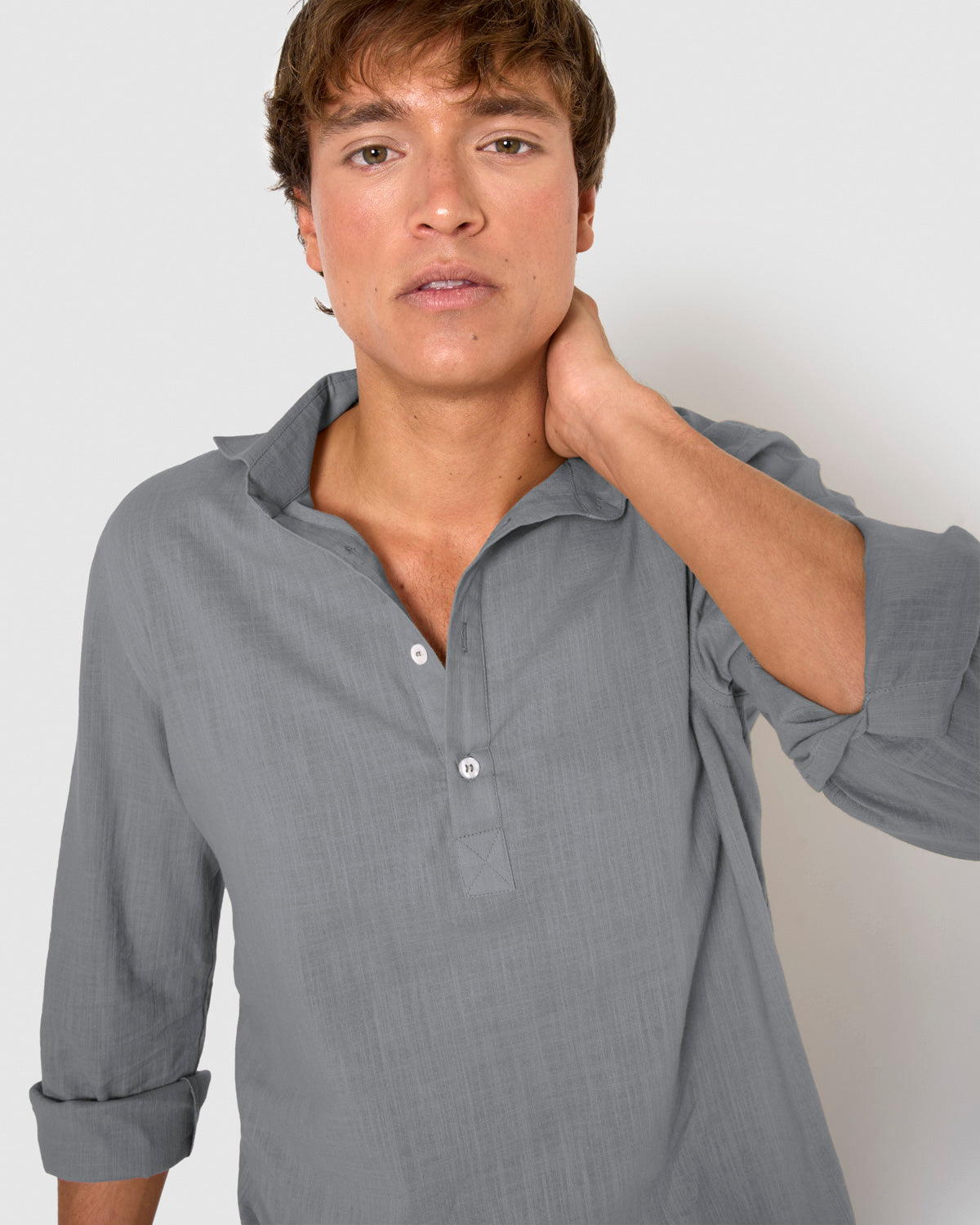 Camisa algodón azul