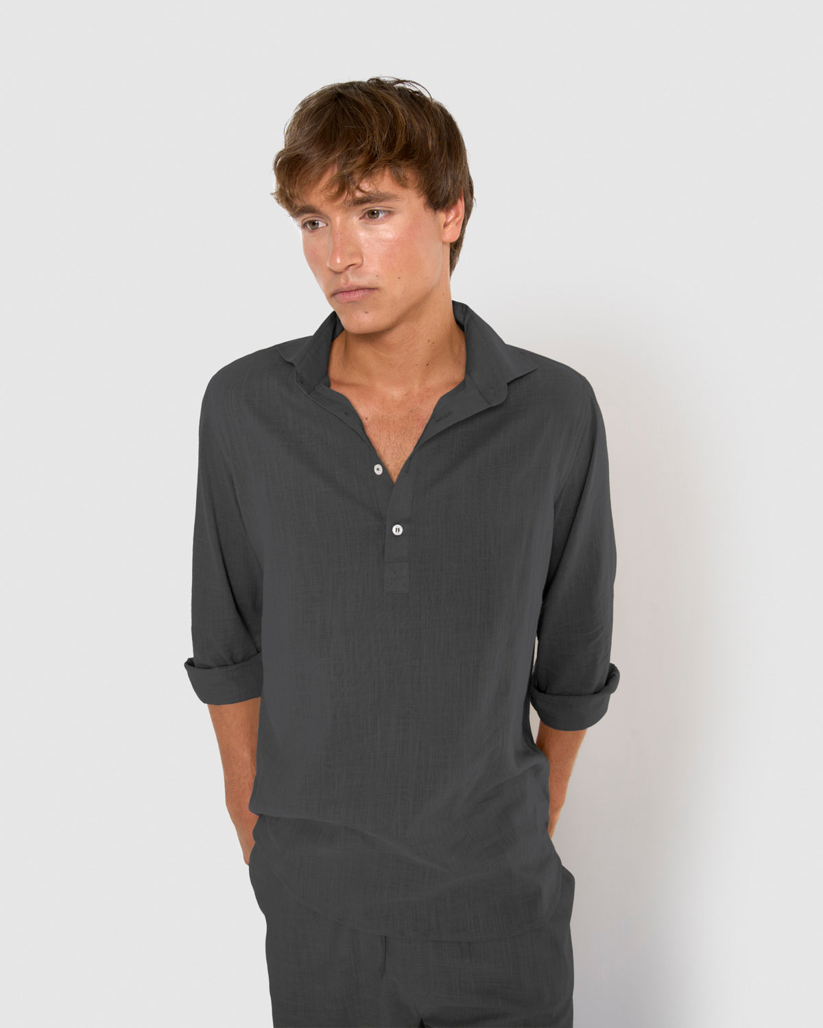 Camisa algodón azul marino