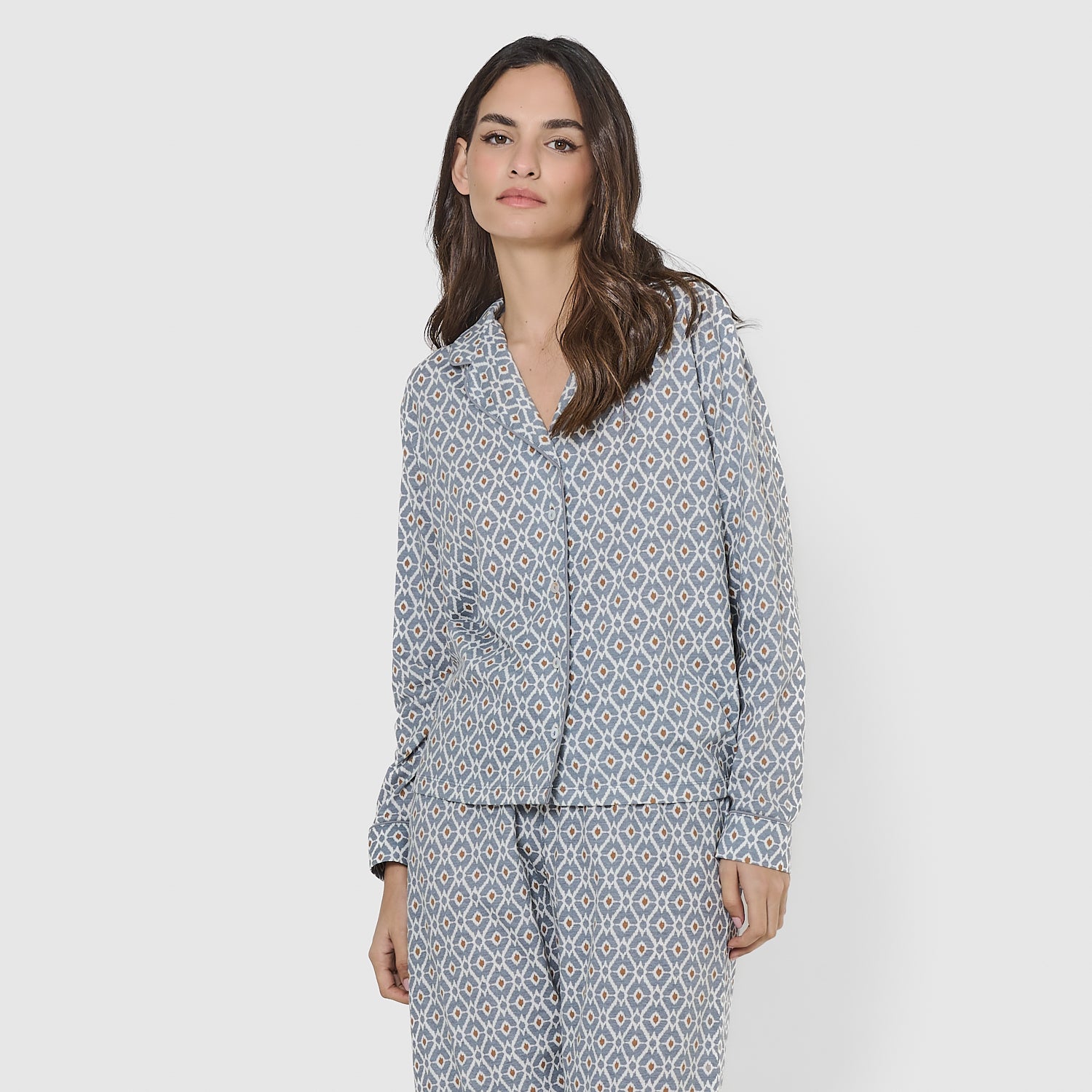 Pijama camisero algodón waterloo índigo