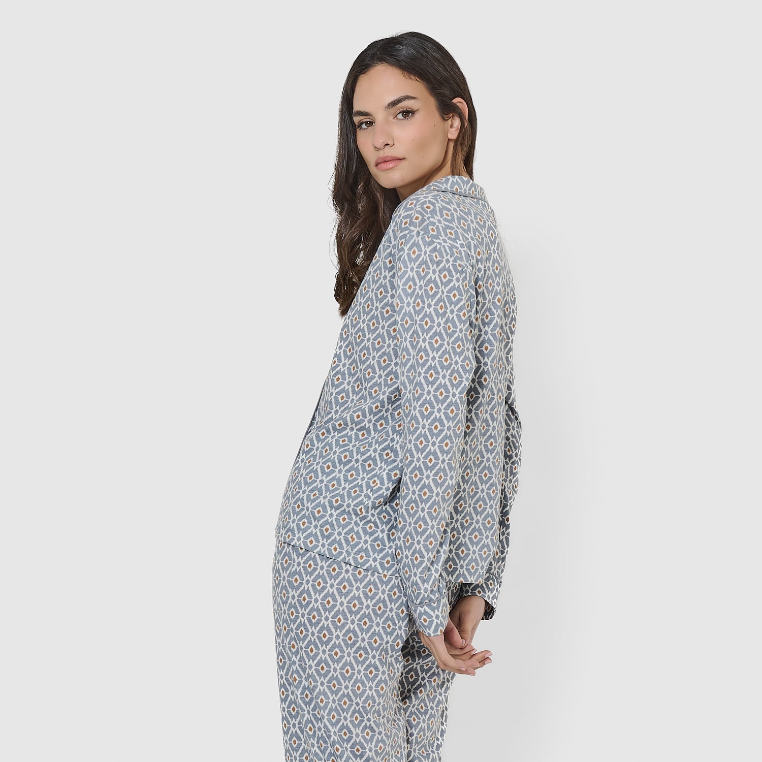 Pijama camisero algodón waterloo índigo