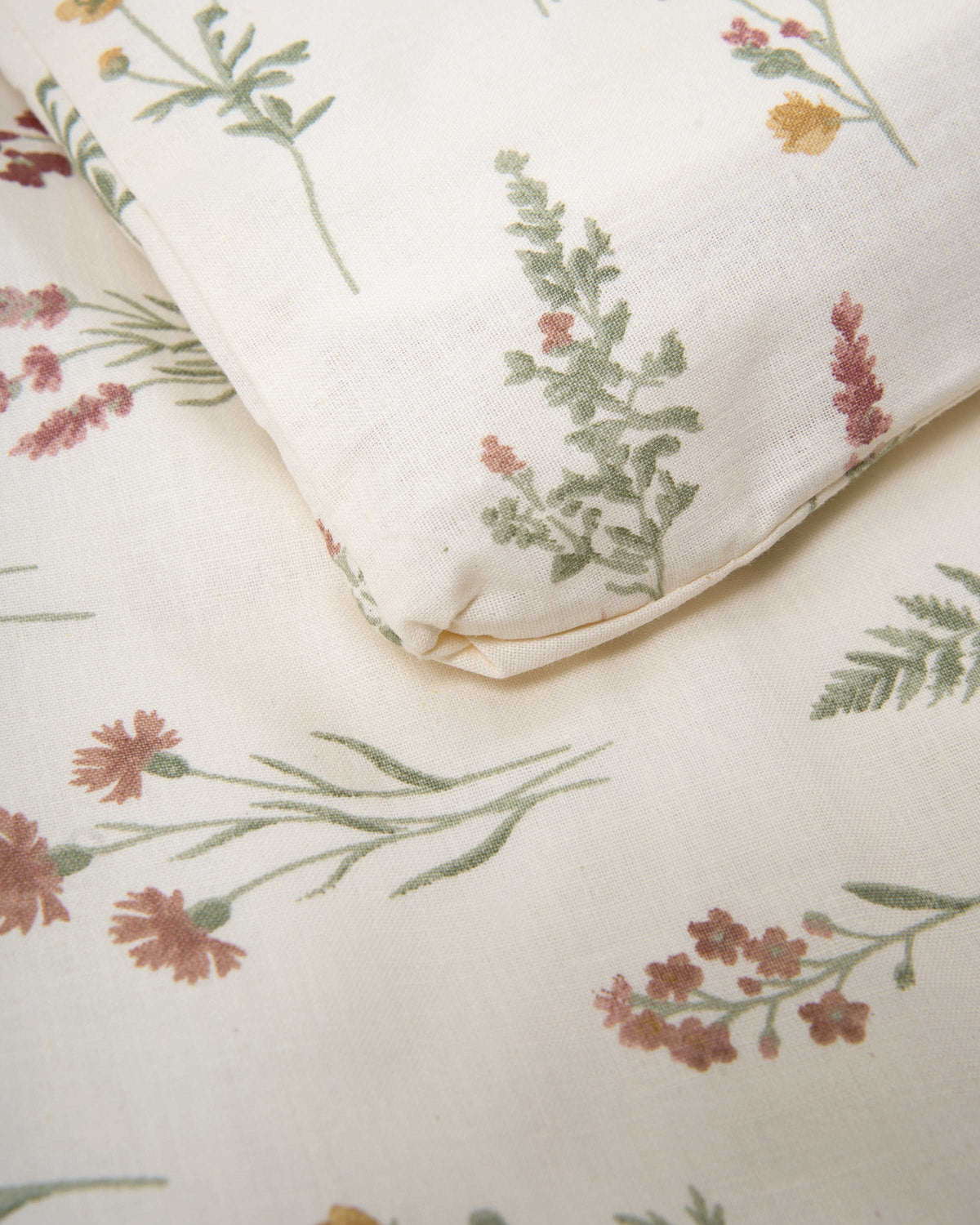 Funda nórdica algodón botanical crema