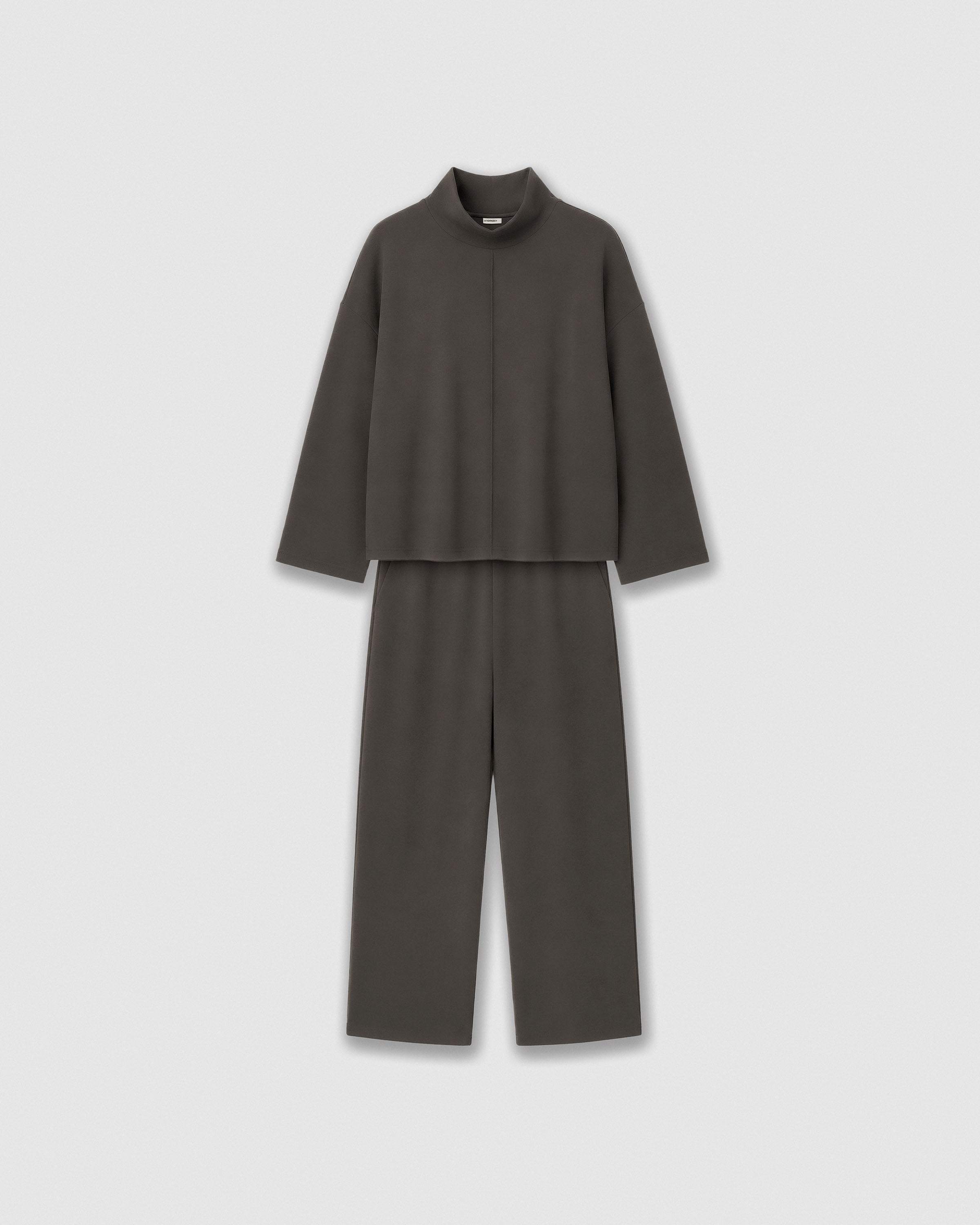 Set costura fluido liso gris marengo