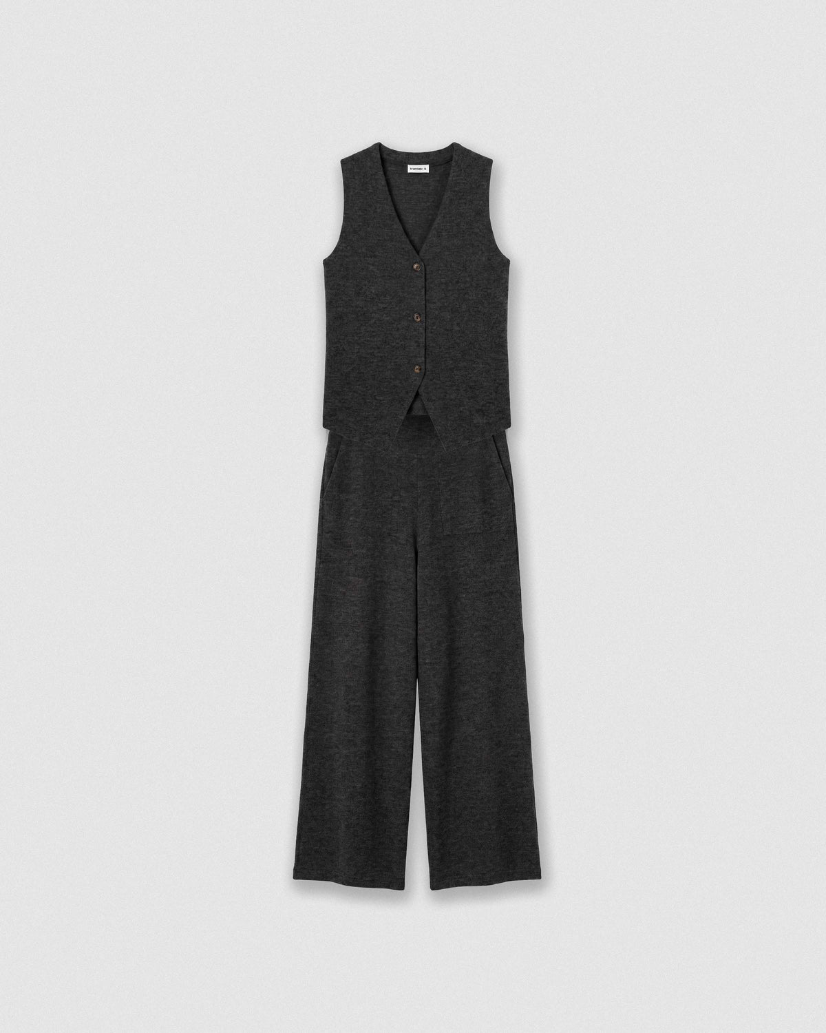Set chaleco pantalón angorina gris marengo