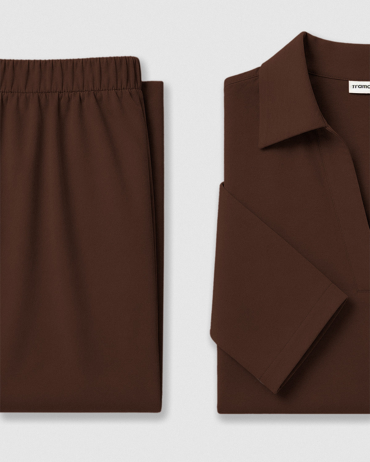 Set blusa pantalón liso marrón