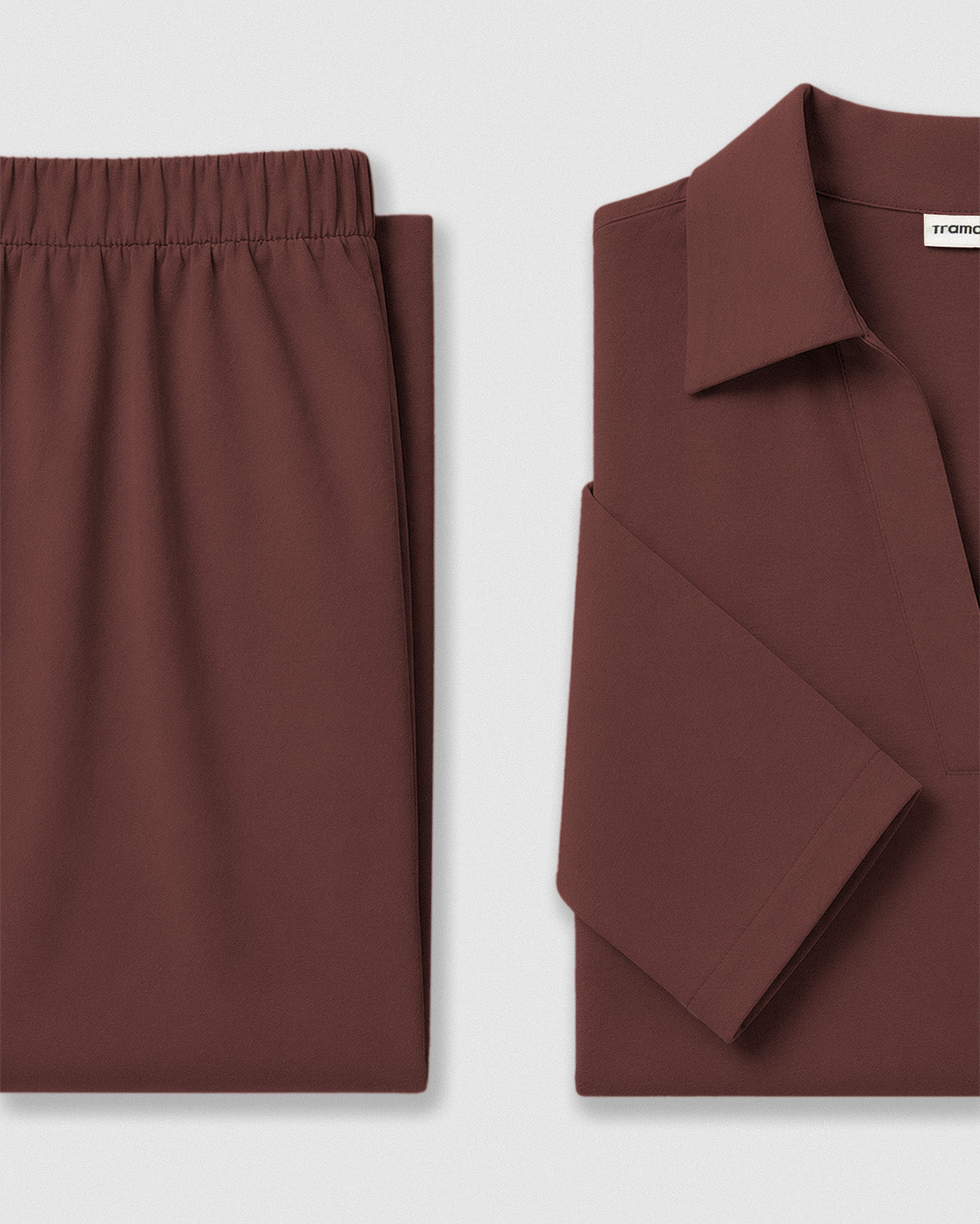 Set blusa pantalón liso tinto