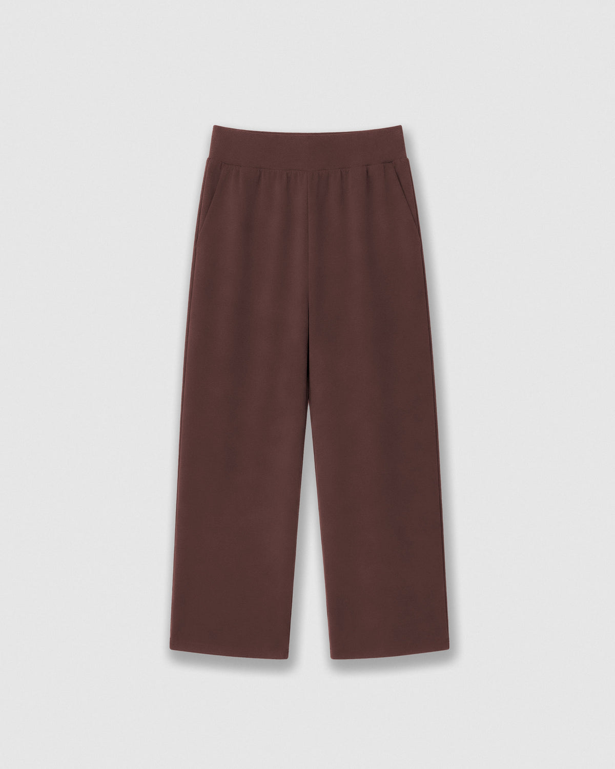 Pantalón largo fluido liso tinto