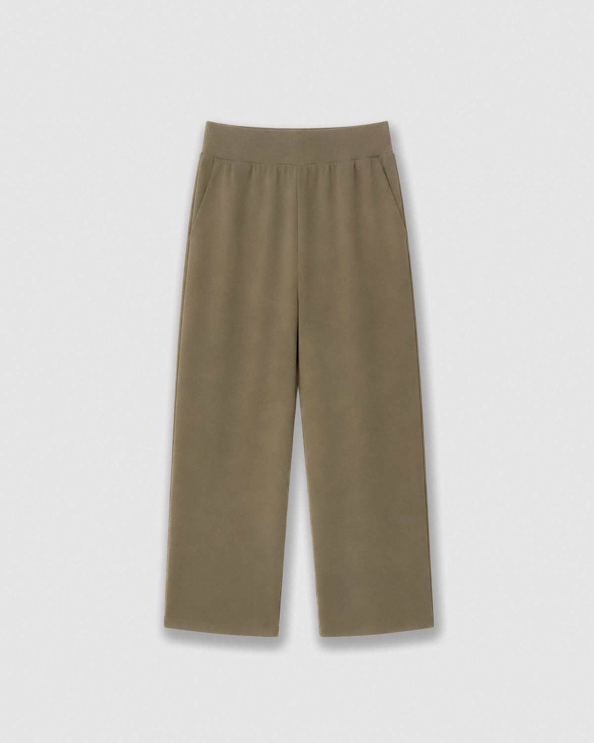 Pantalón largo fluido liso verde cacería