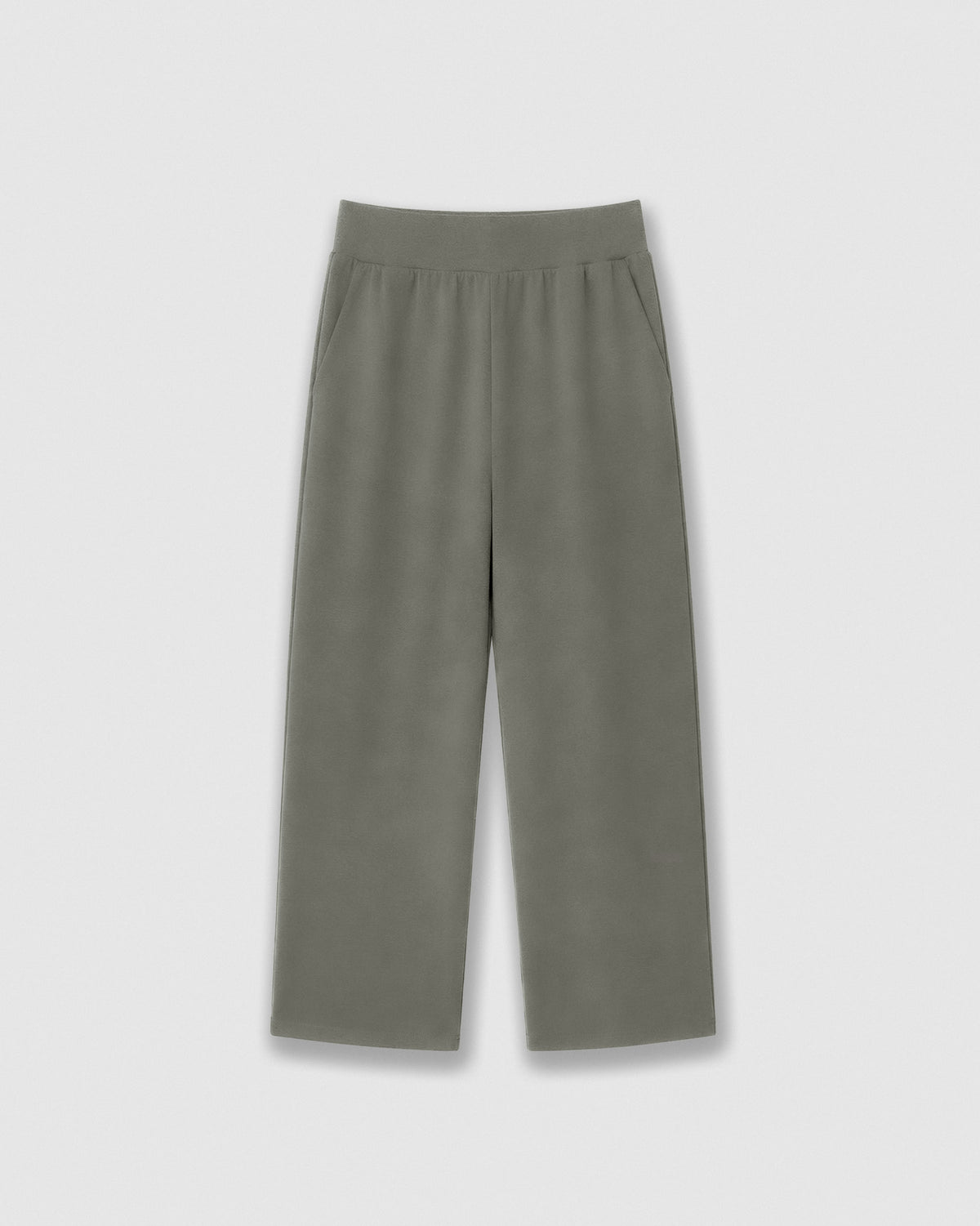 Pantaloni lunghi fluidi lisci blu acqua