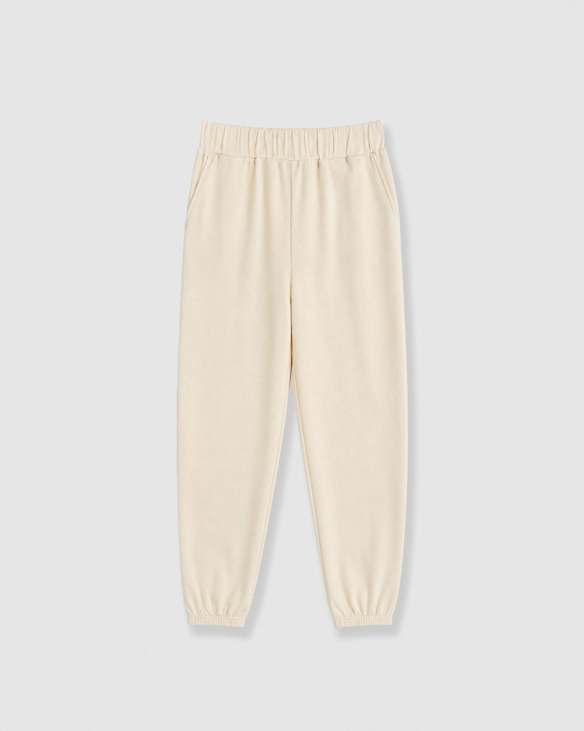 Pantalón jogger fluido liso natural