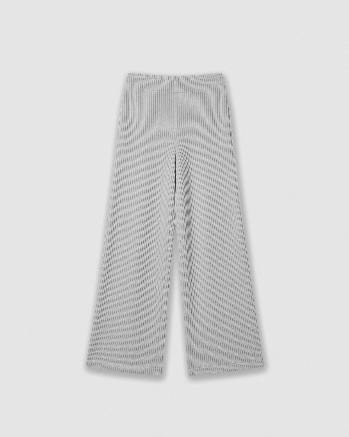 Pantalón cropped canalé gris claro