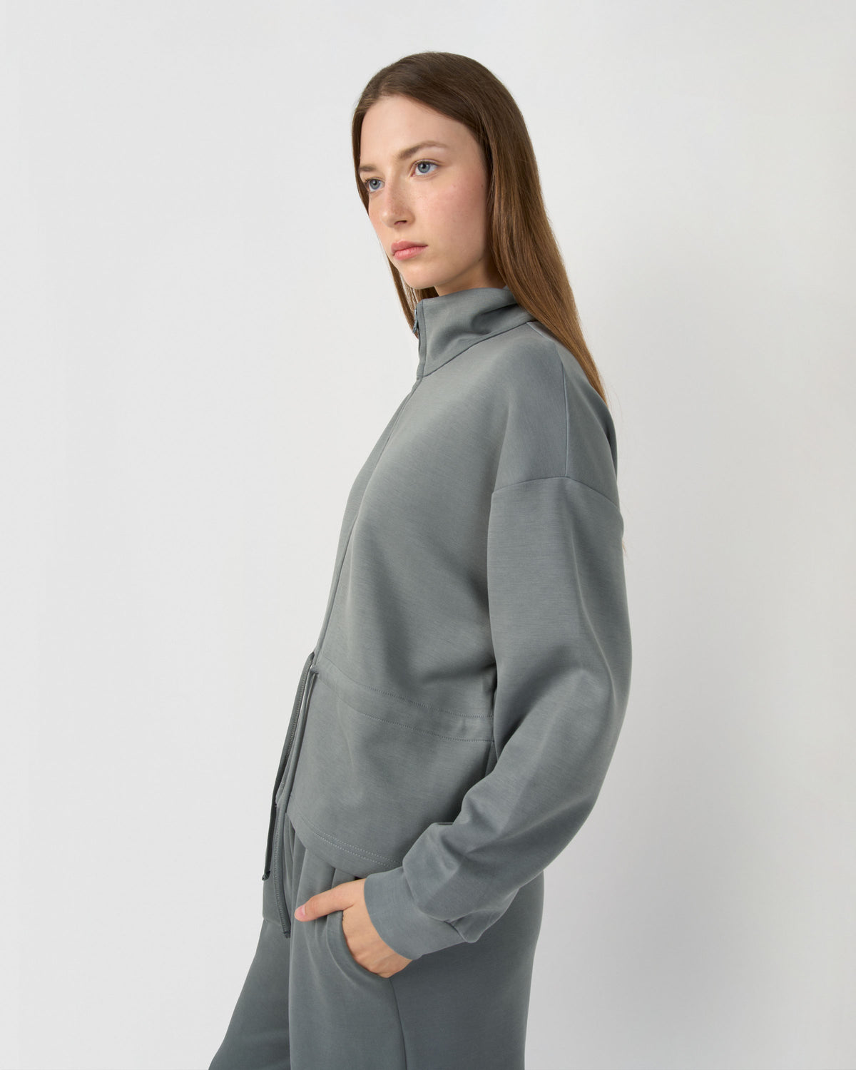 Chaqueta lazo azul agua