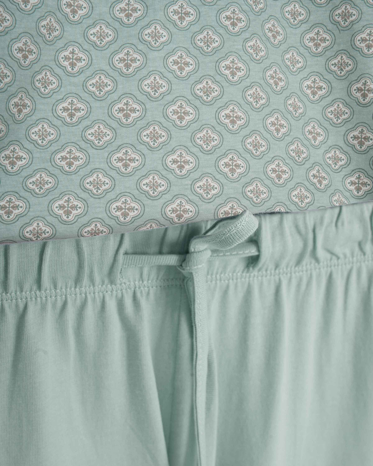 Pyjama long coton froncé tariq bleu aqua