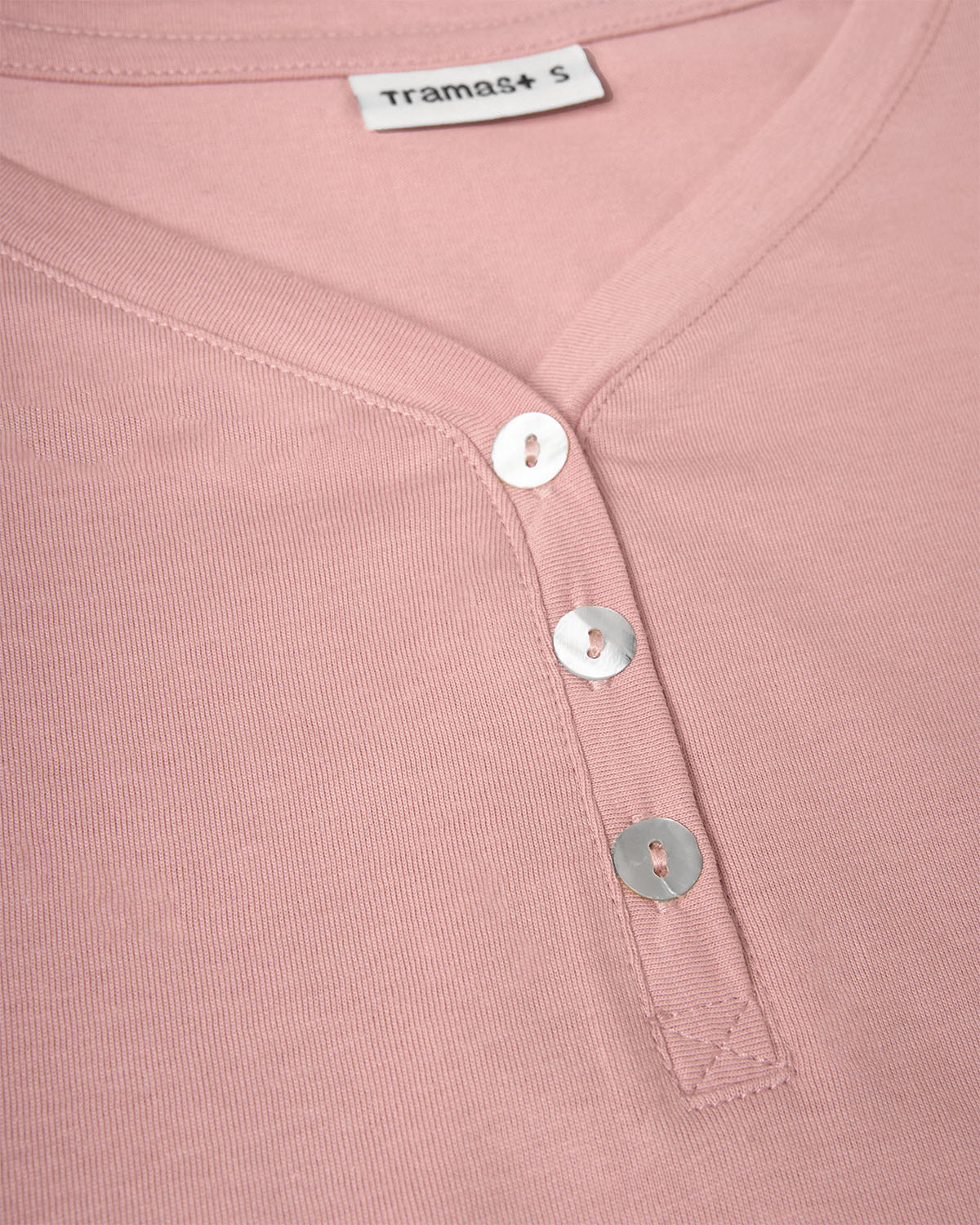 Pijama largo de algodón con escote pico raya zuri rosa