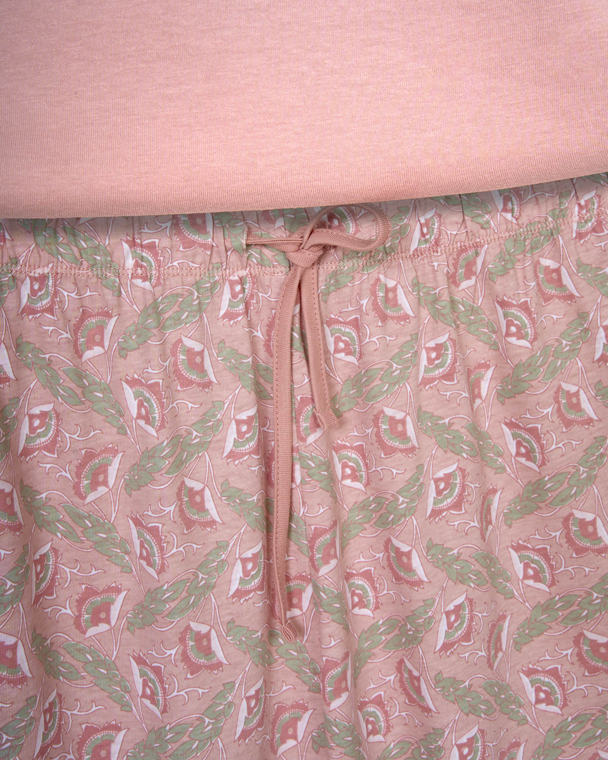Pijama largo de algodón con escote pico solta rosa