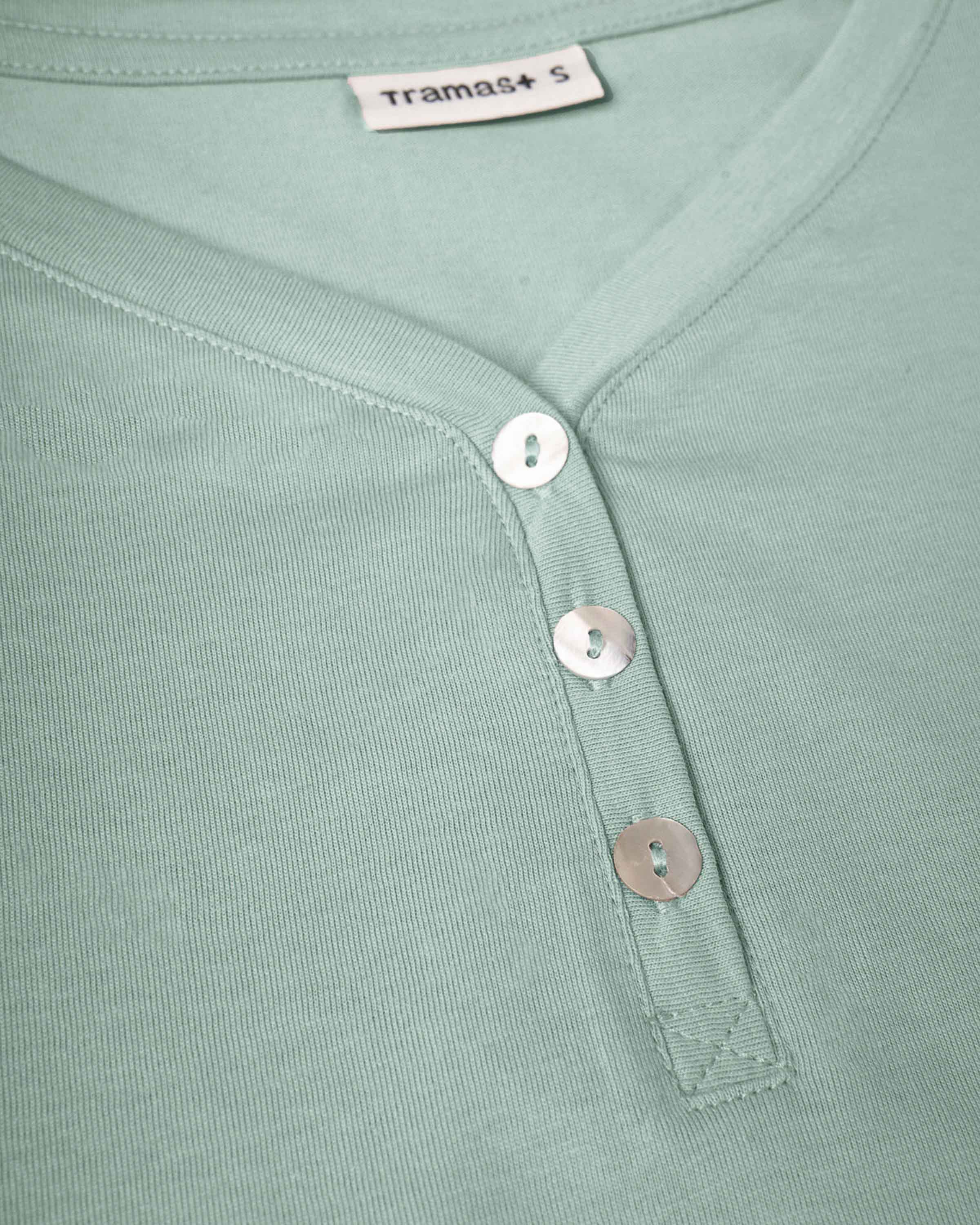 Pijama largo de algodón con escote pico zola azul agua
