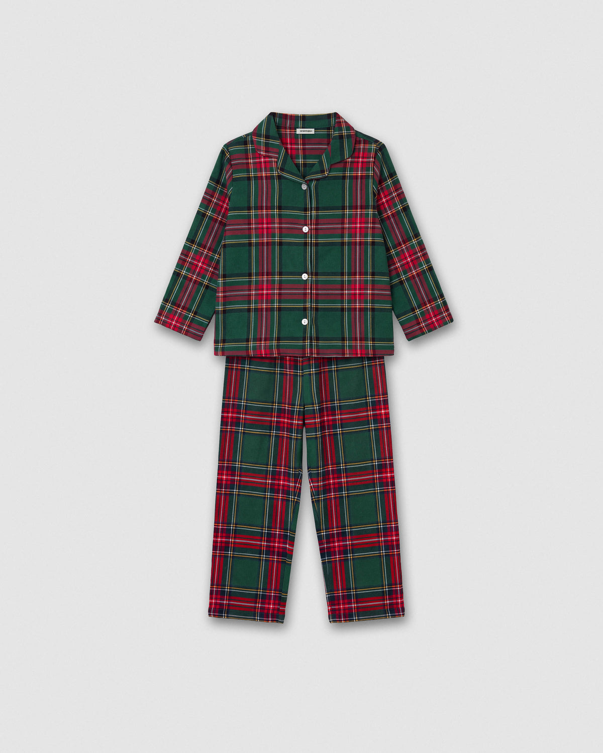 Pijama camisero franela kids cuadro jairo verde