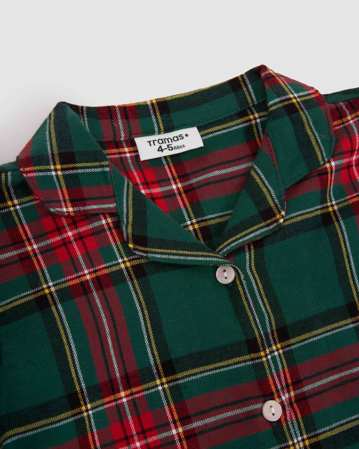 Pijama camisero franela kids cuadro jairo verde