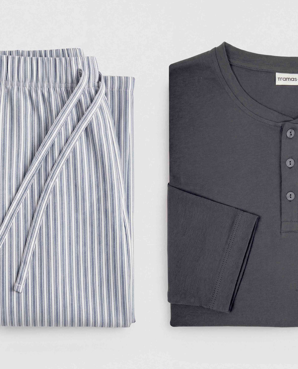 Pijama franela raya ben gris marengo