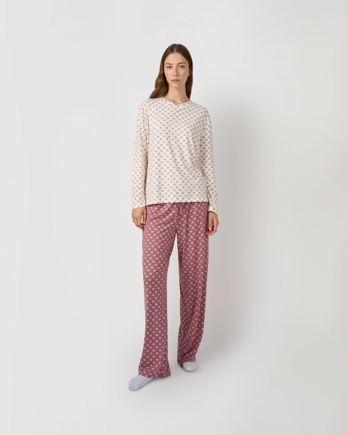 Pijama largo soft jabari malva