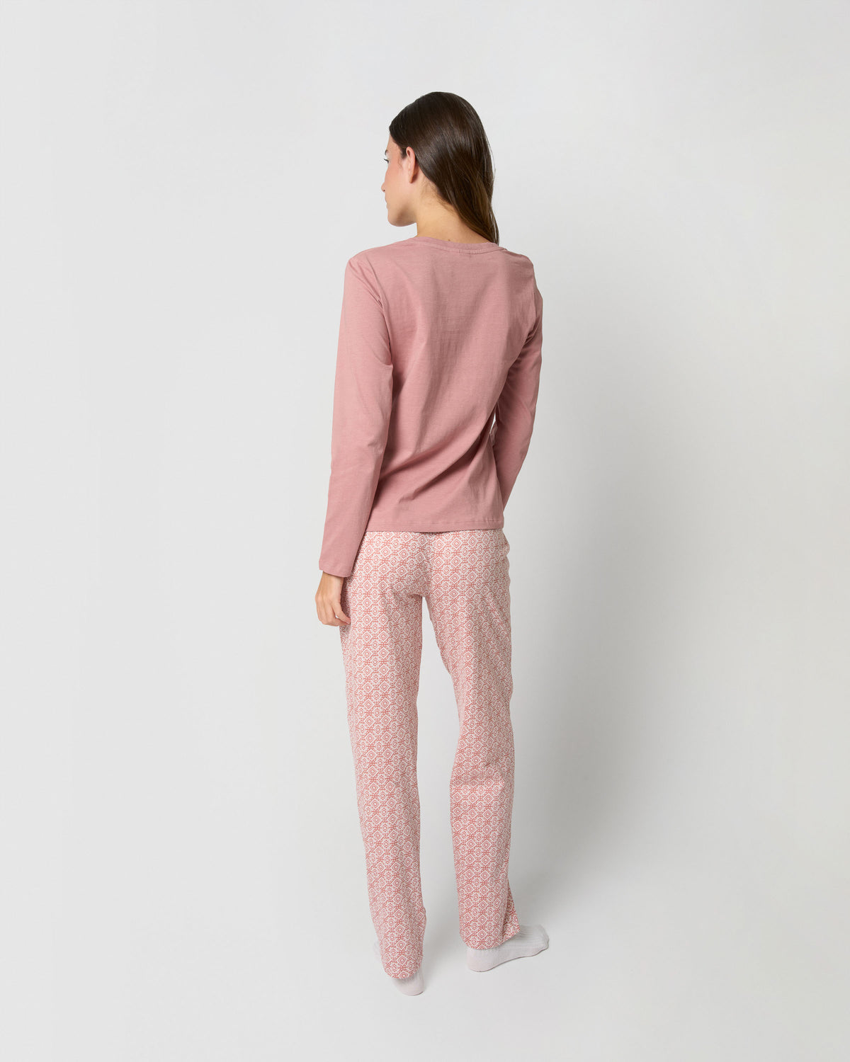 Pijama largo de algodón mandolia rosette