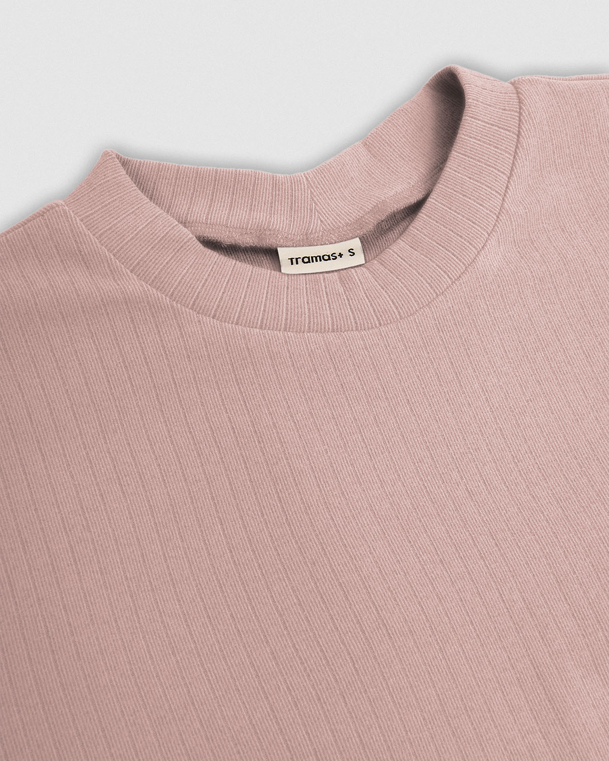 Wide stripe ribbed pyjamas dusty pink