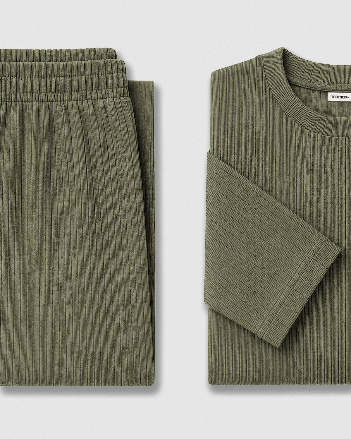Pijama canalé raya ancha verde cacería