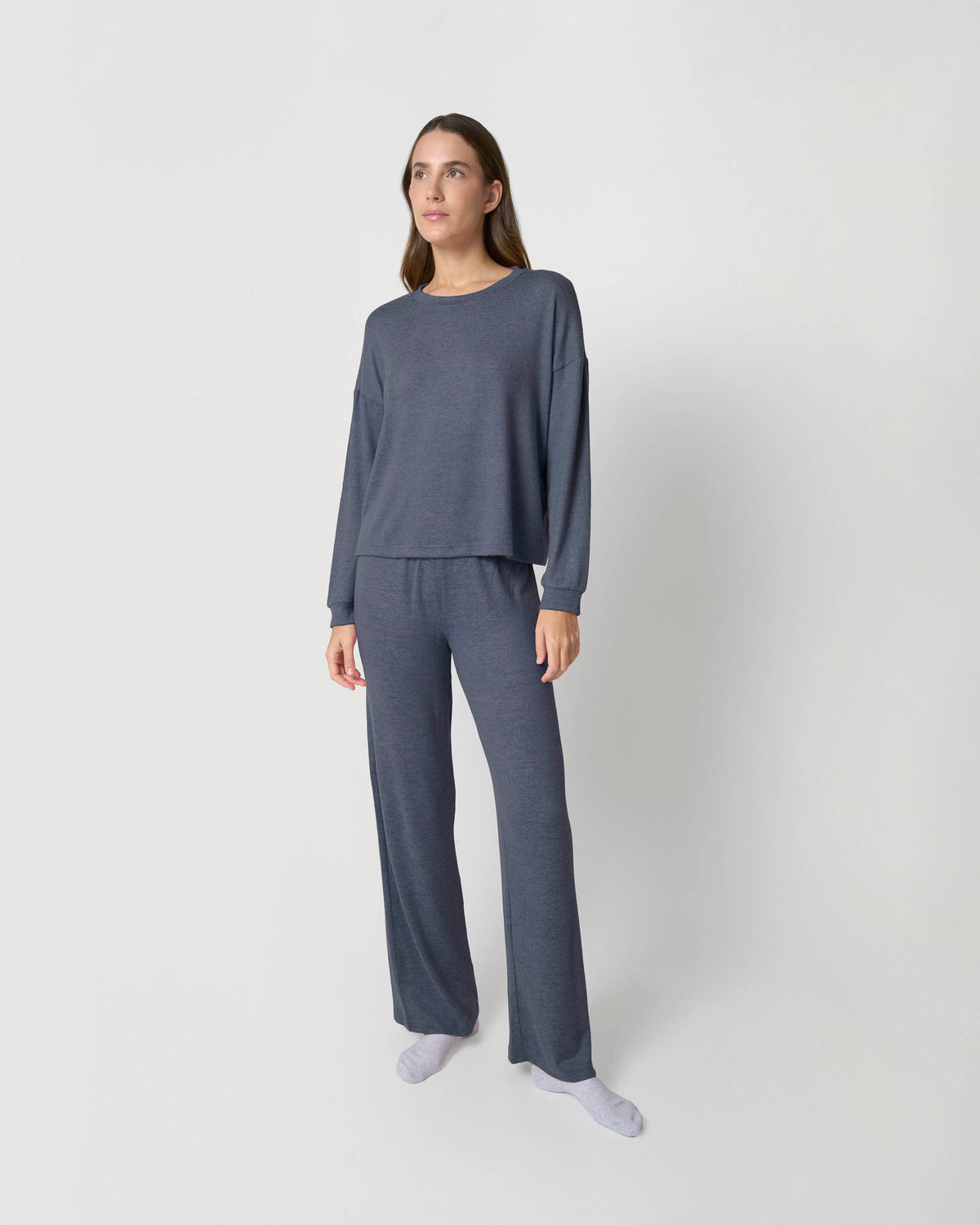 Pijama angorina liso azul