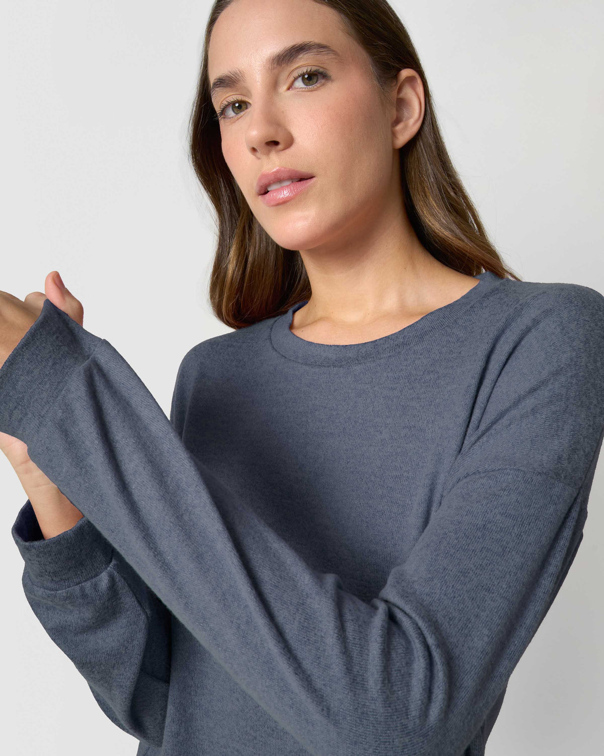 Pijama angorina liso azul