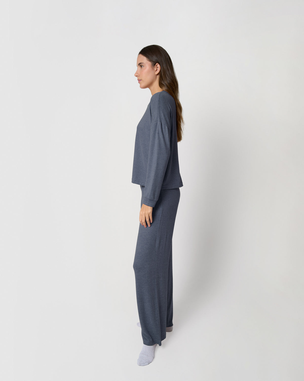 Pijama angorina liso azul
