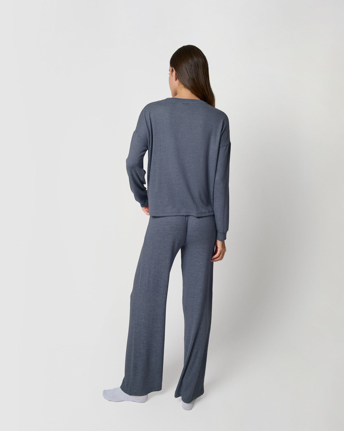 Pijama angorina liso azul