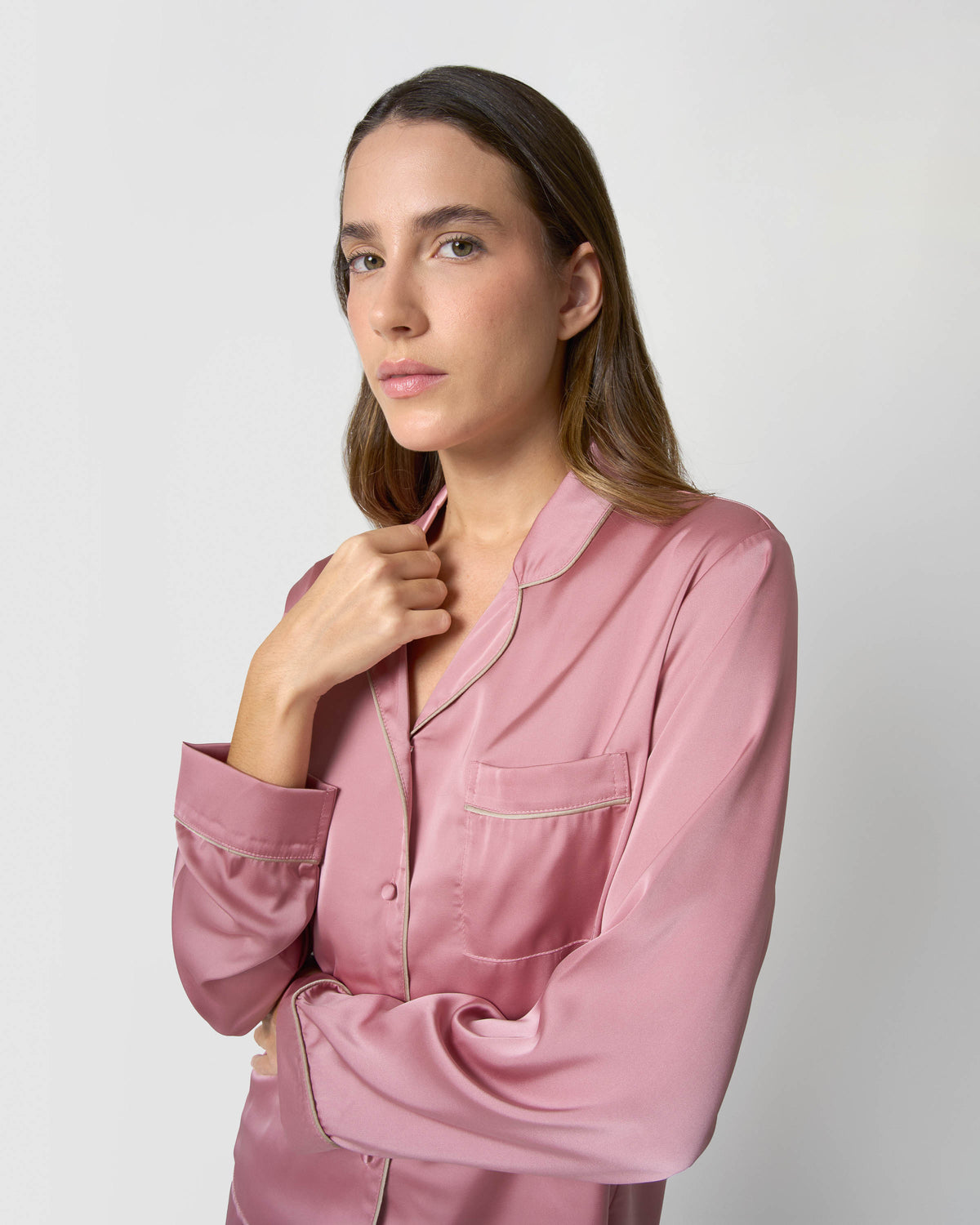 Pijama largo satén friday malva