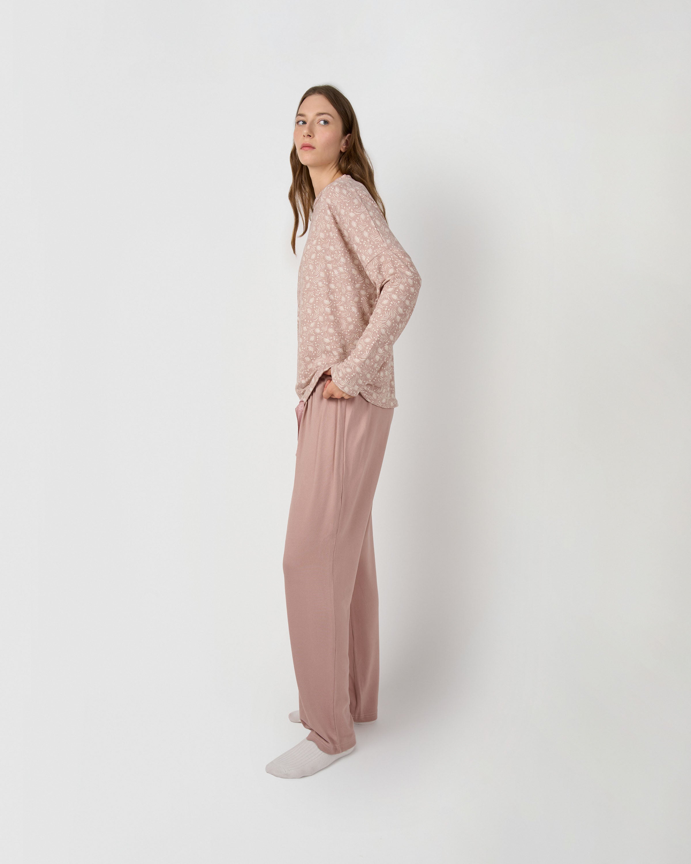 Pijama largo secret dusty rosa