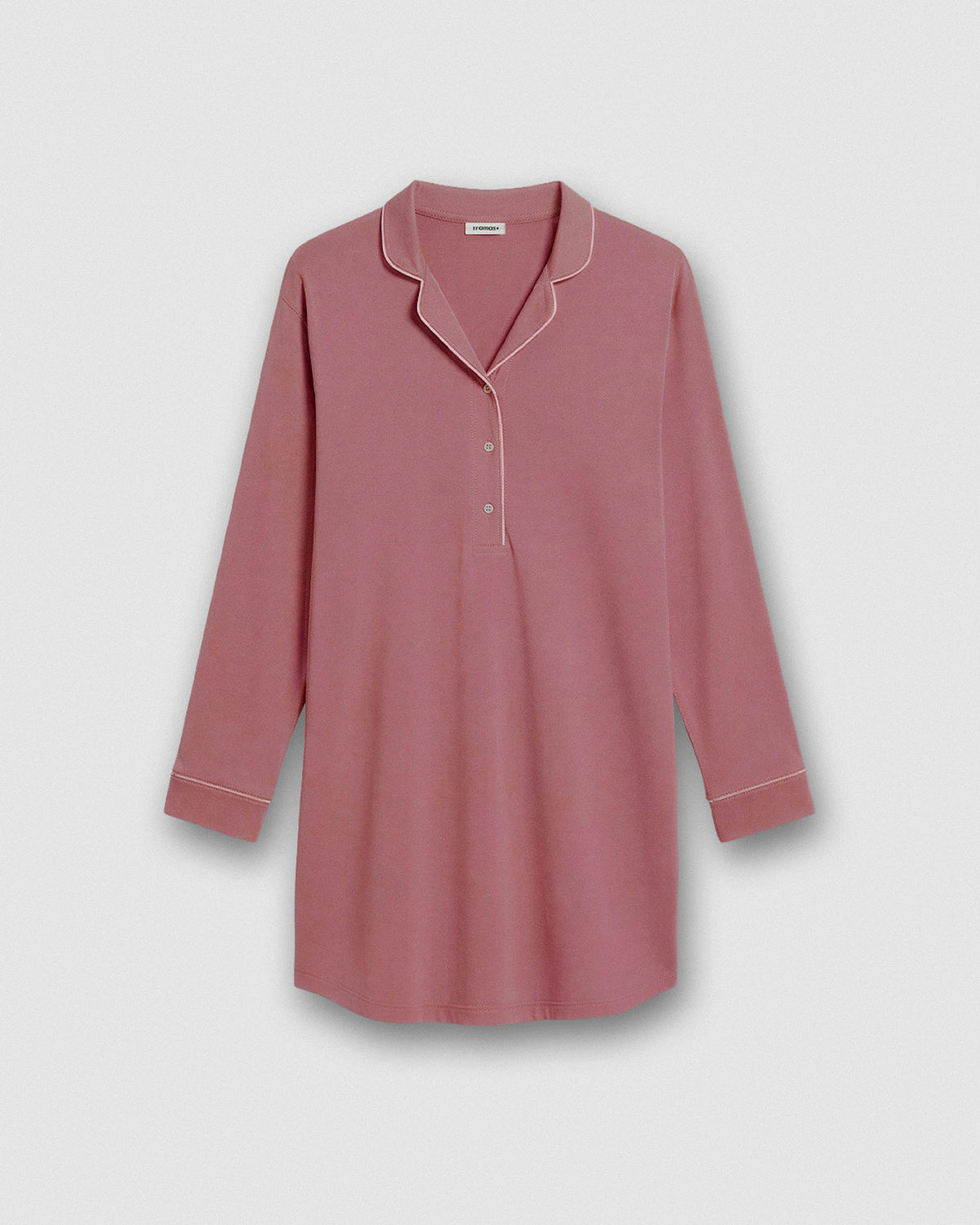 Camisón camisero algodón liso malva