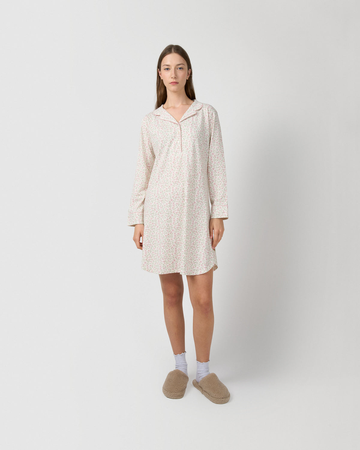 Camisón camisero algodón asili rosa