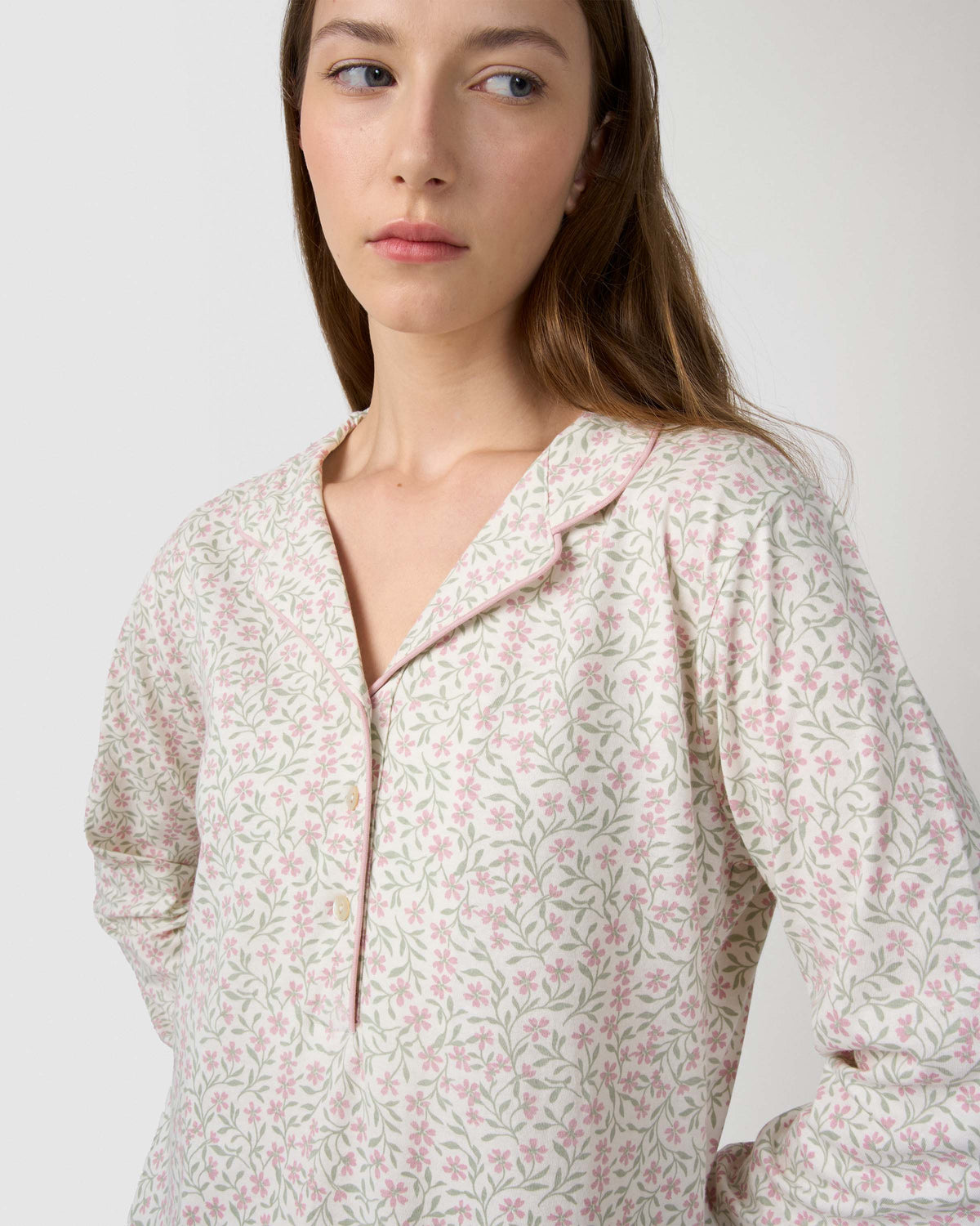 Camisón camisero algodón asili rosa