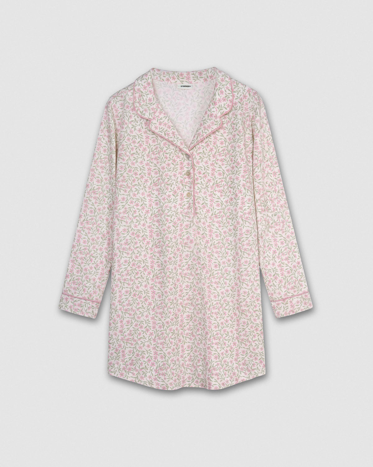 Camisón camisero premamá algodón asili rosa