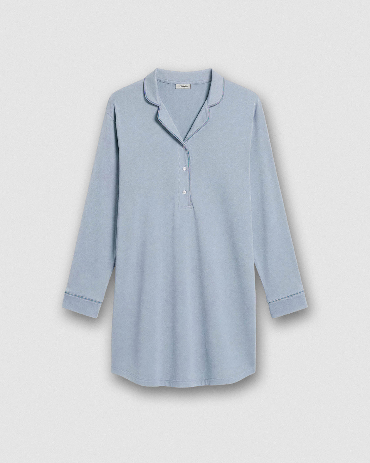 Camisón camisero algodón celeste