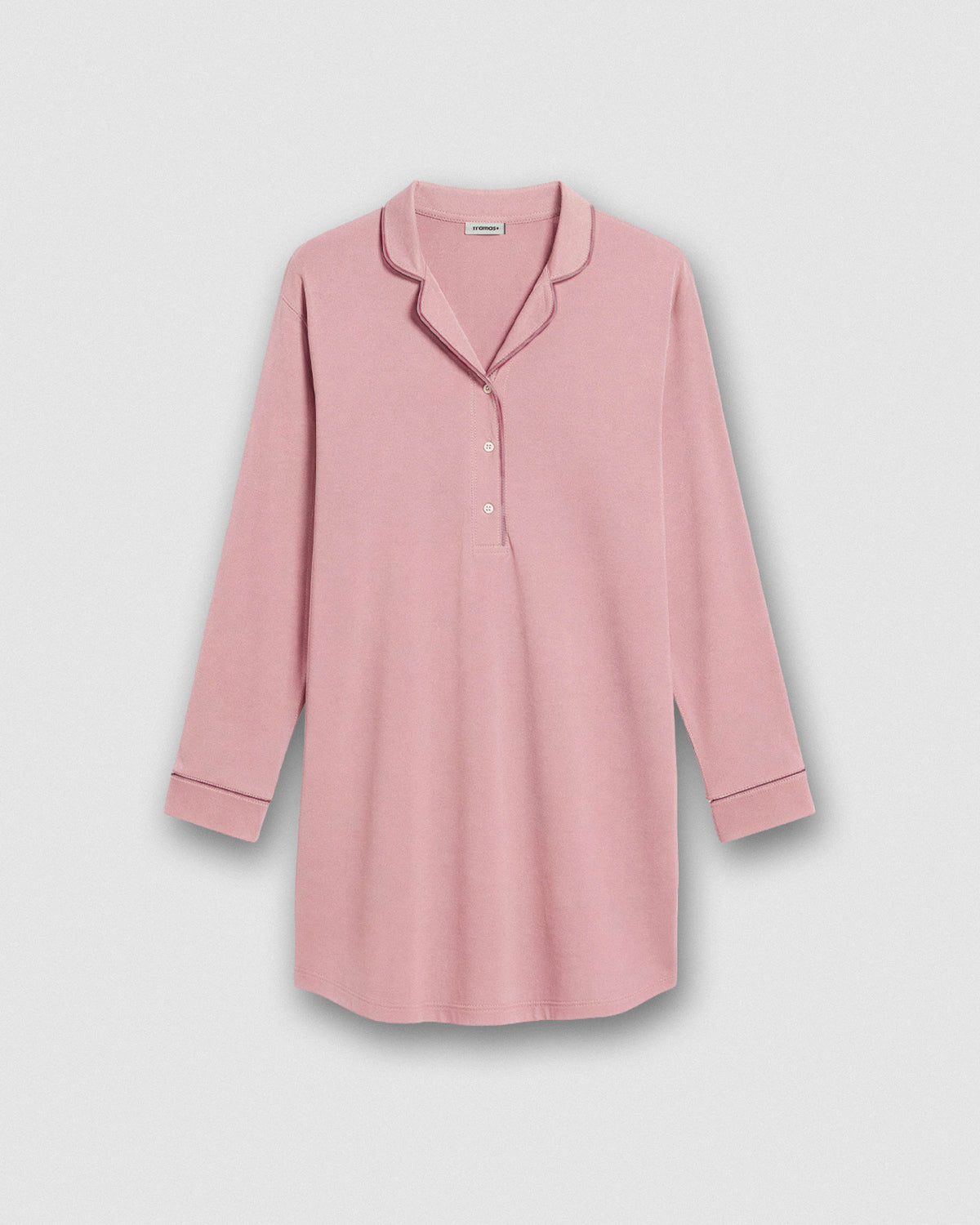 Camisón camisero algodón rosa