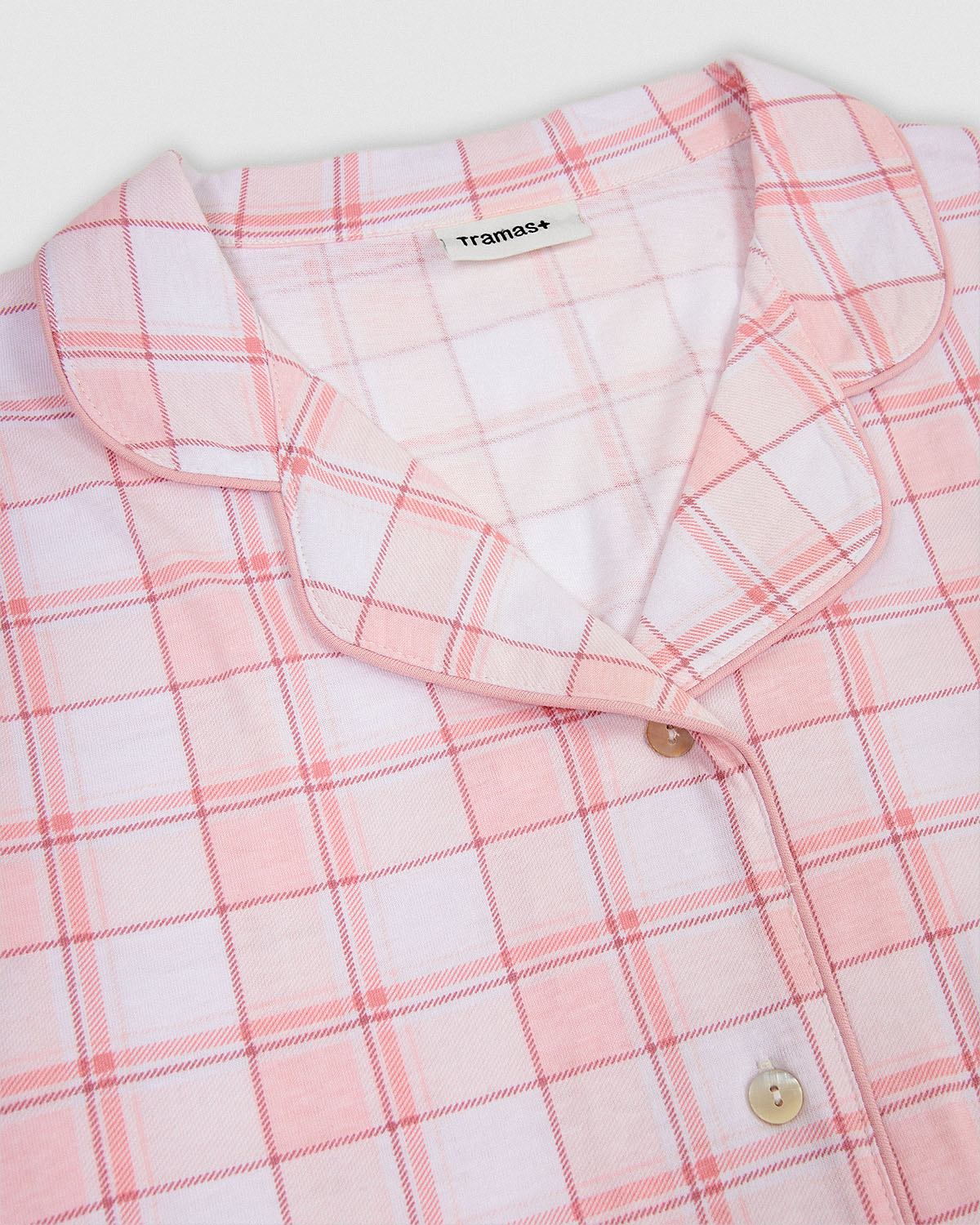 Pijama largo camisero algodón cuadro moni rosa