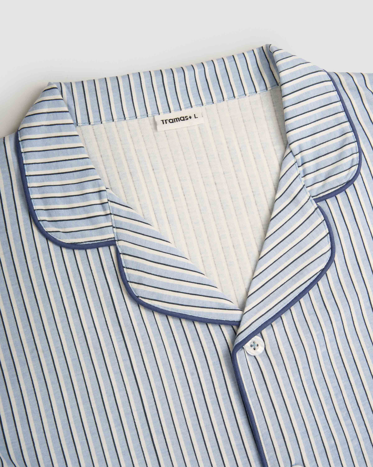 Pigiama lungo a camicia in cotone a righe Hermes blu navy