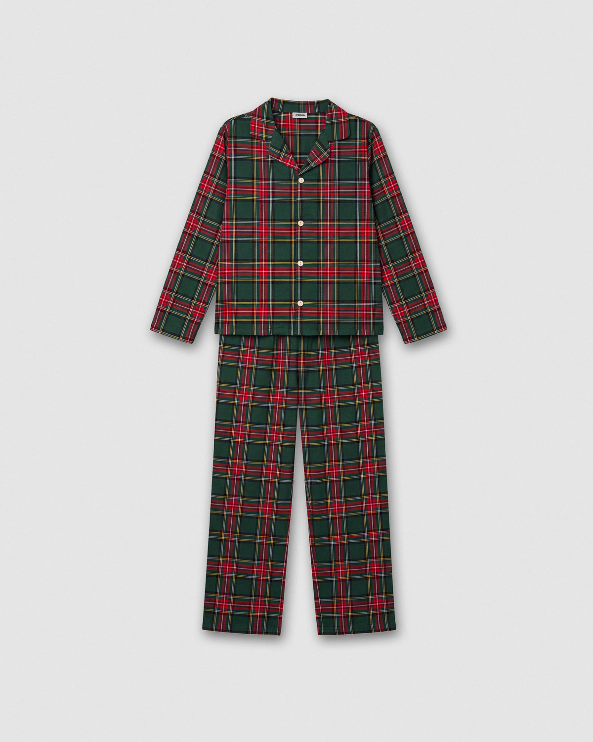 Pijama hombre camisero franela cuadro jairo verde