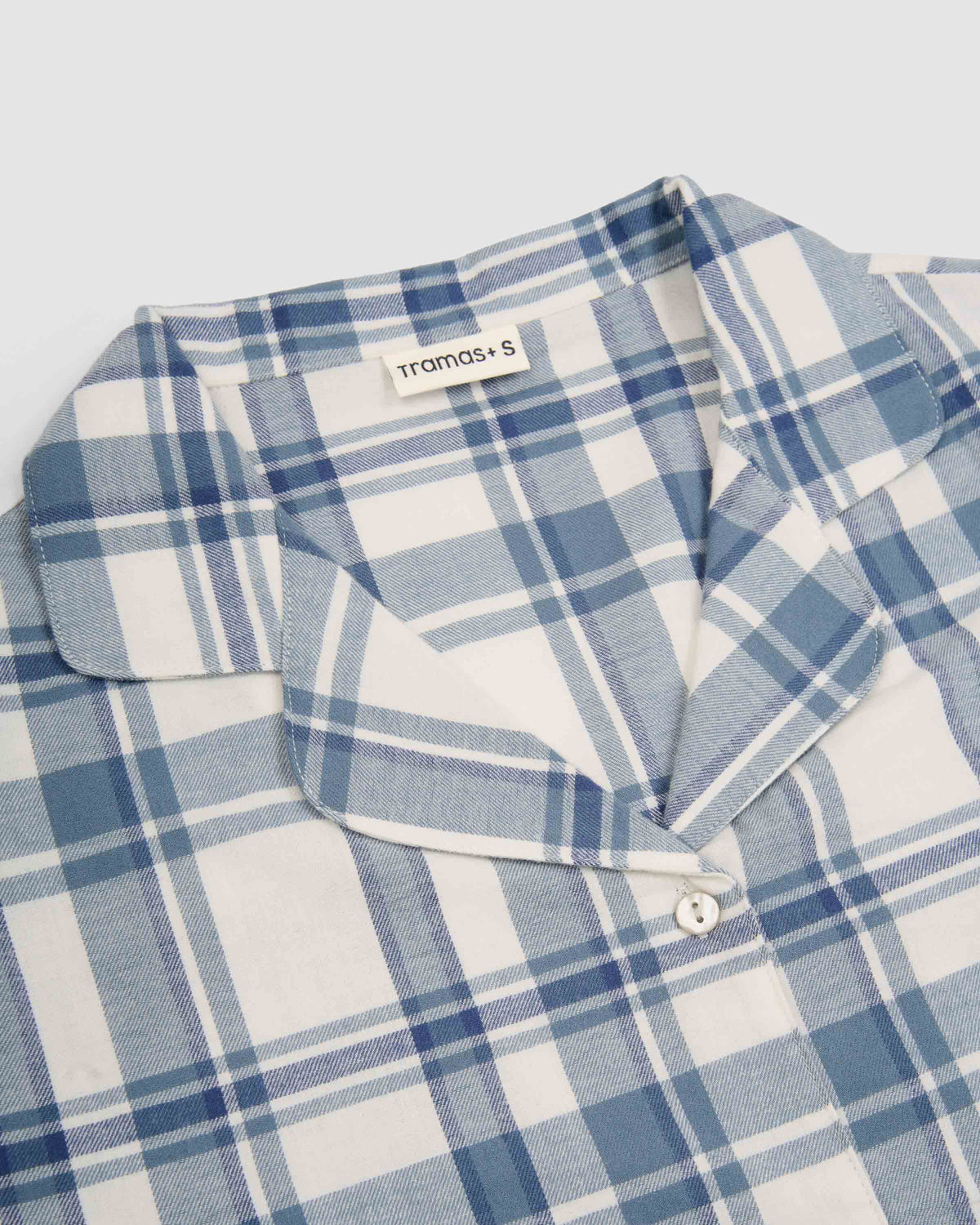 Pijama camisero franela cuadro ovra índigo