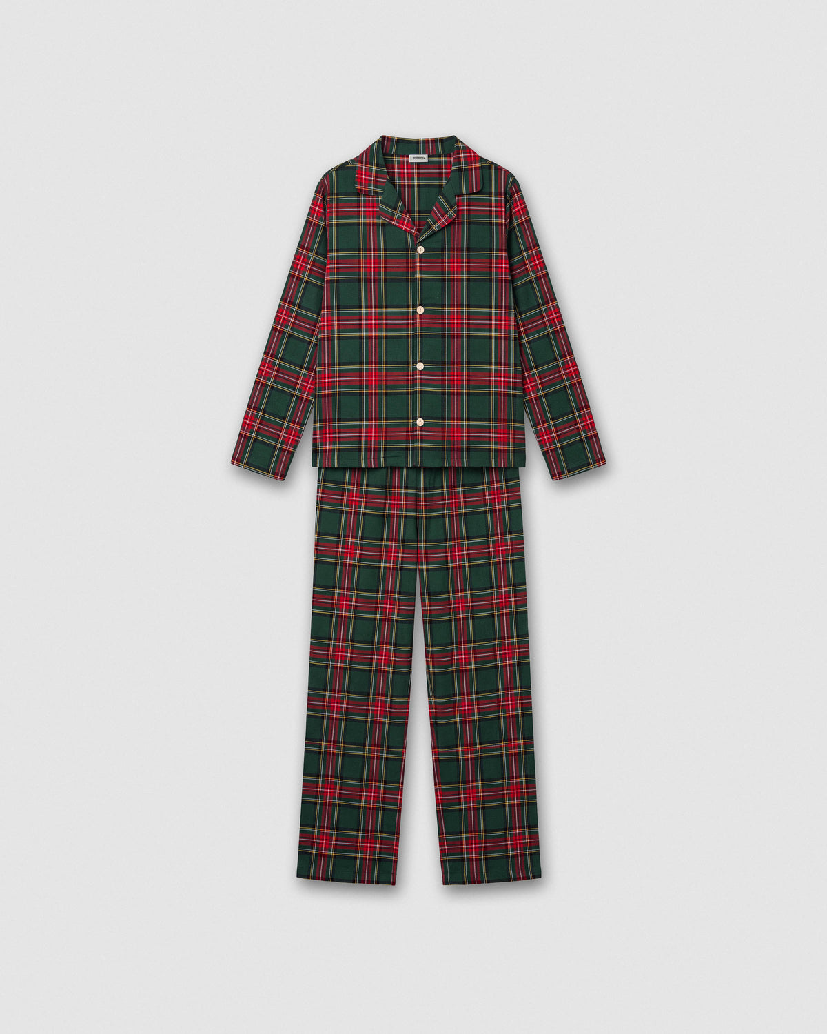 Pijama mujer camisero franela cuadro jairo verde