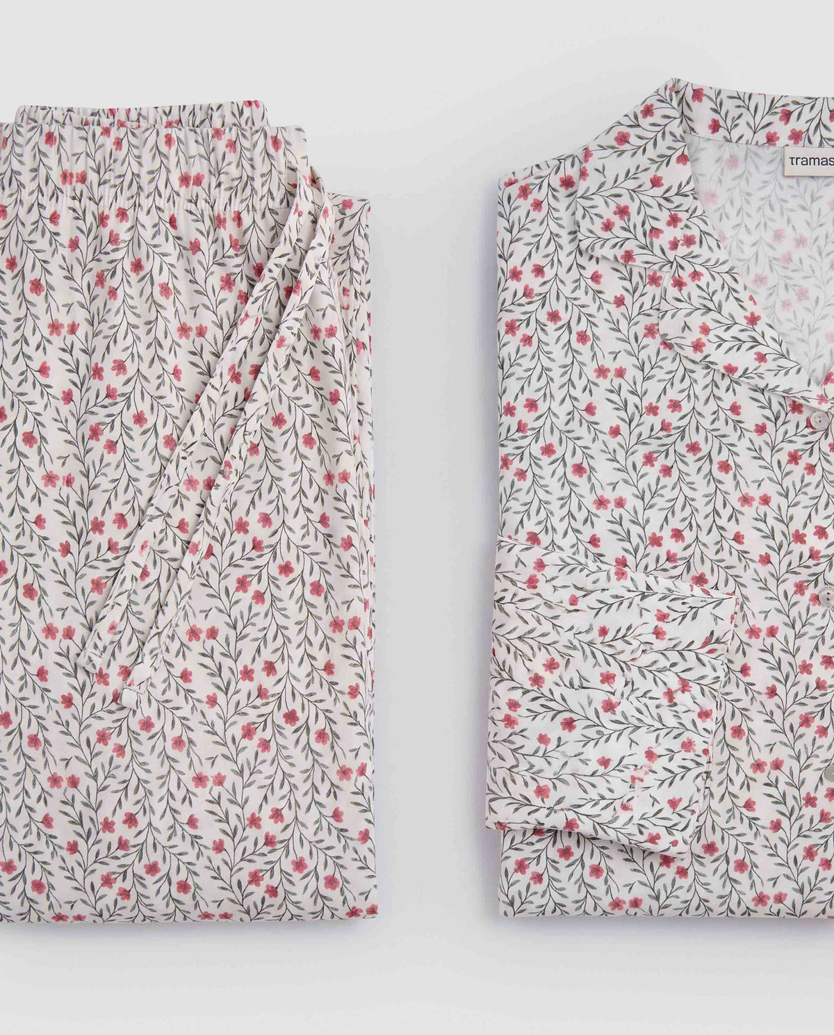 Pijama camiseiro de flanela Verdalia rosa