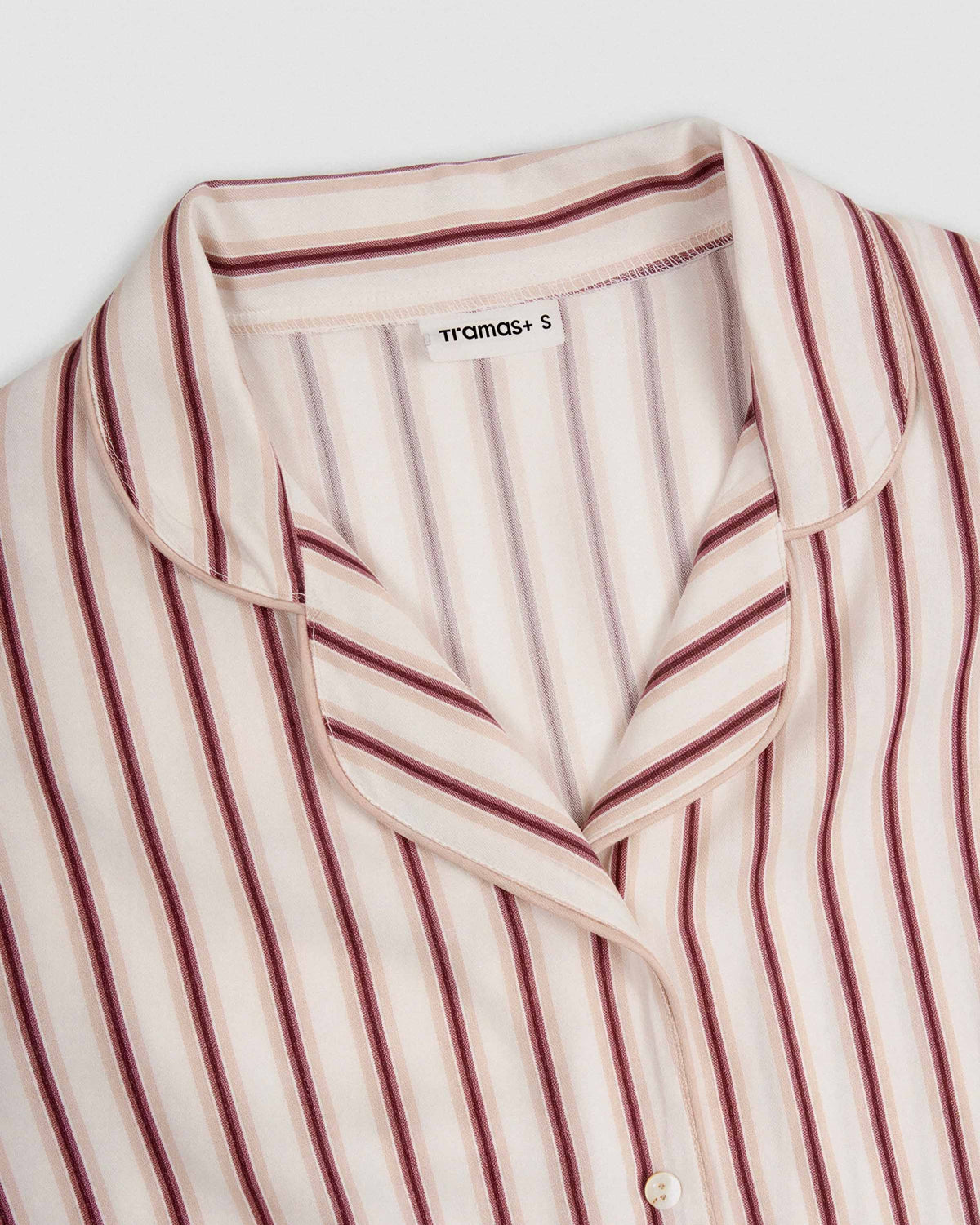 Pigiama lungo a camicia in viscosa a righe talu rosa