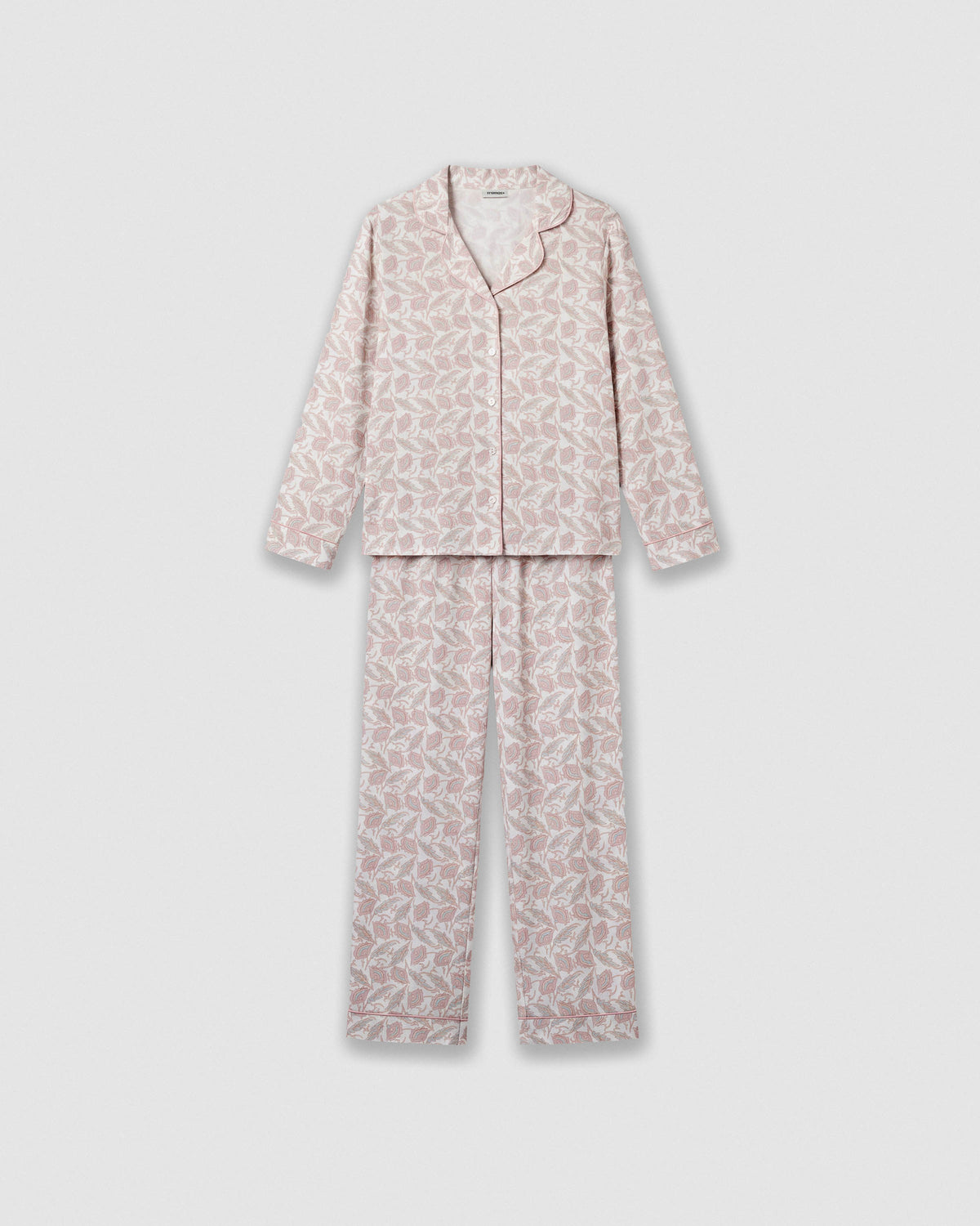 Pijama largo camisero viscosa solta rosa