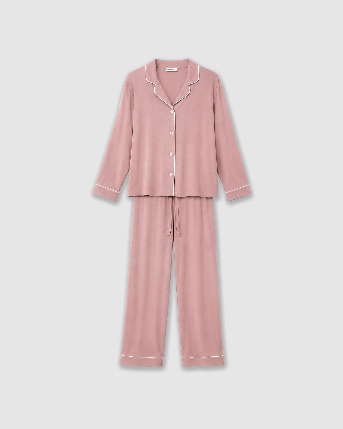 Pijama largo camisero viscosa malva